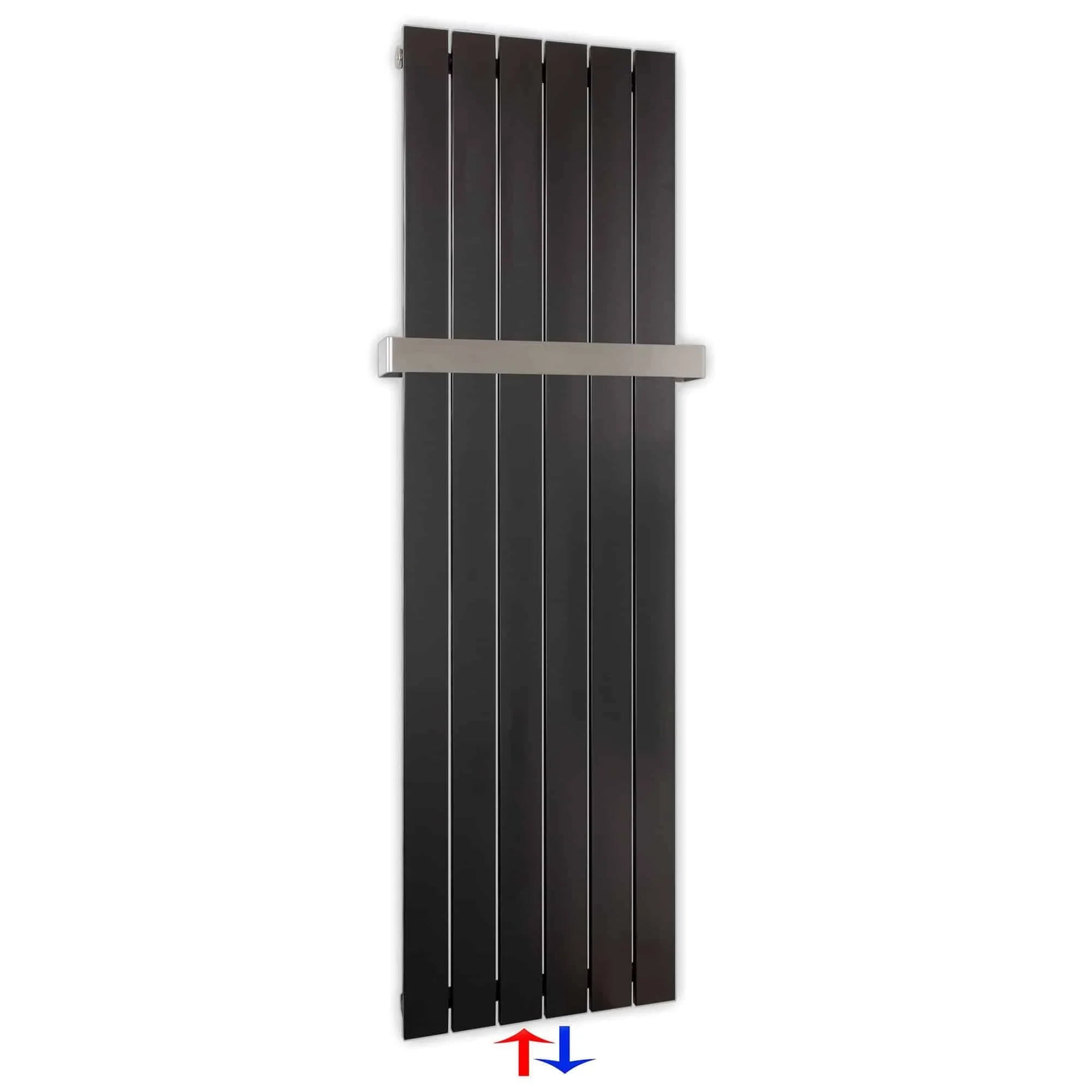 Design Paneelheizkörper vertikal 1500 x 450 mit Handtuchstange anthrazit Heizkörper Badheizkörper flach - heizkoerper.shop