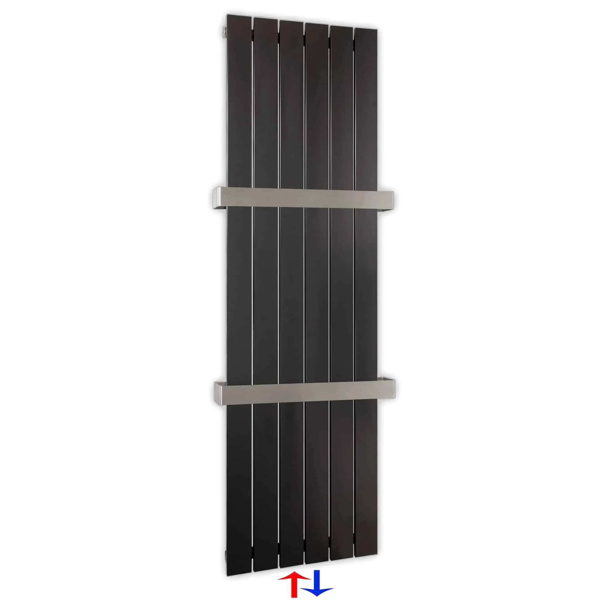 Design Paneelheizkörper vertikal 1500 x 450 mit Handtuchstangen anthrazit Heizkörper Badheizkörper flach - heizkoerper.shop