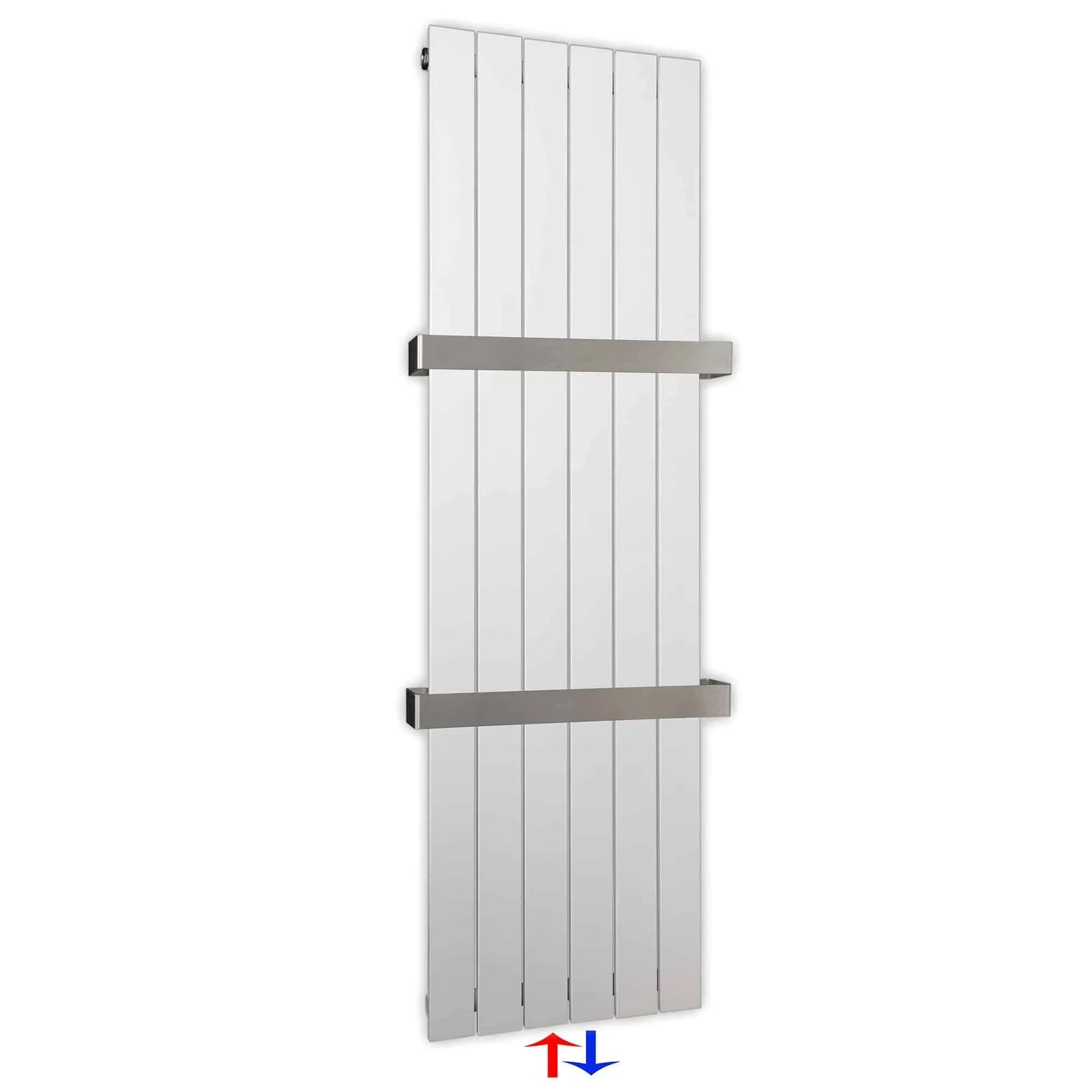 Design Paneelheizkörper vertikal 1500 x 450 mit Handtuchstangen weiß Heizkörper Badheizkörper flach Badezimmer Heizung - heizkoerper.shop