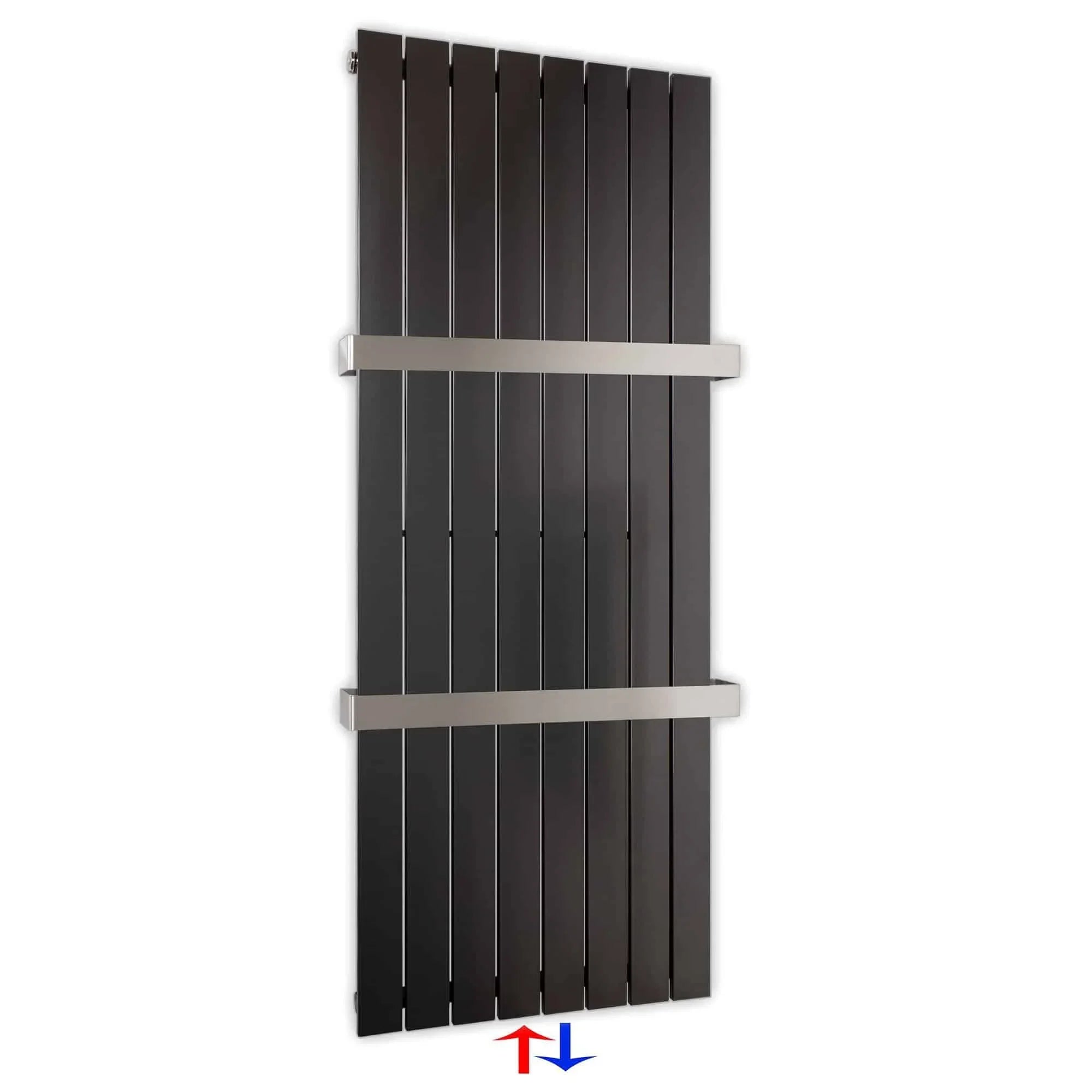 Design Paneelheizkörper vertikal 1500 x 602 mit Handtuchstangen anthrazit Heizkörper Badheizkörper flach - heizkoerper.shop