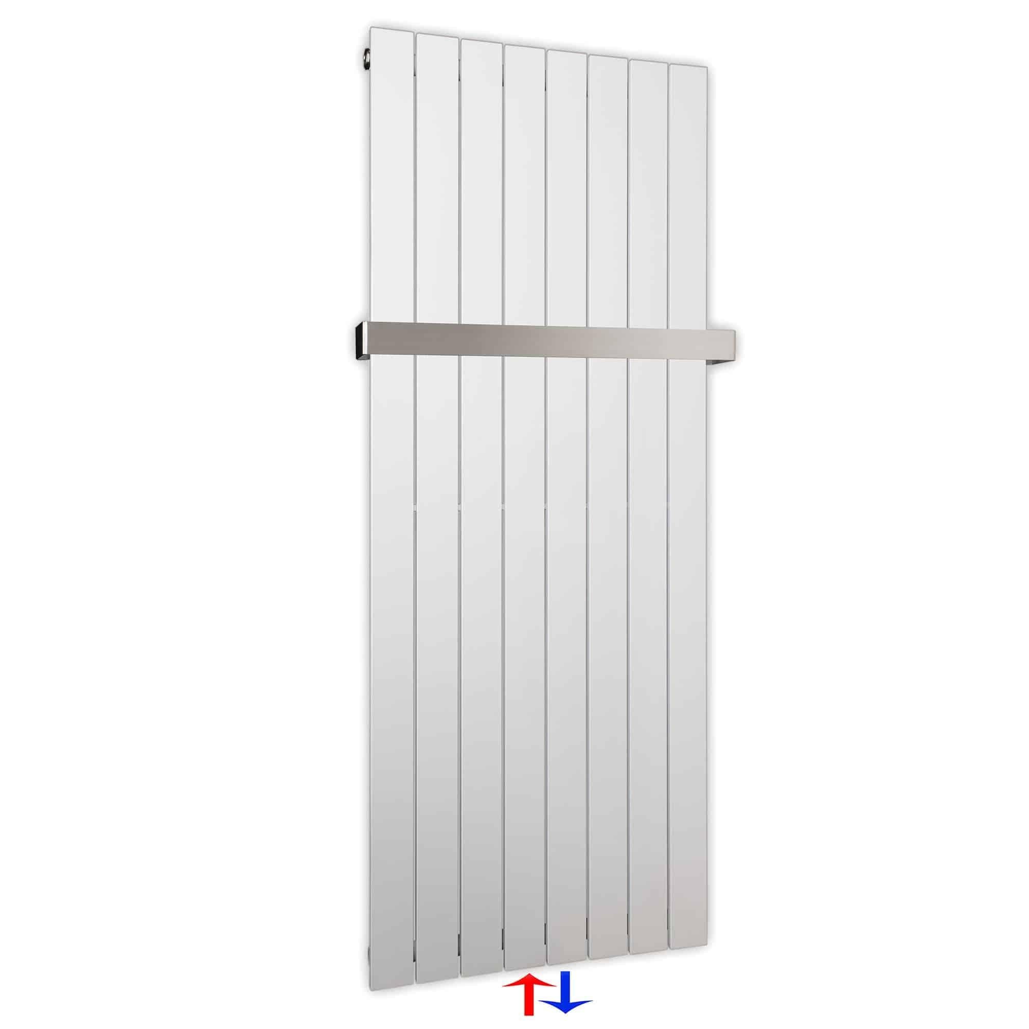 Flachheizkörper mit Mittelanschluss 1500 x 602 mit Handtuchstange weiß Heizkörper Badheizkörper flach Badezimmer Heizung - heizkoerper.shop