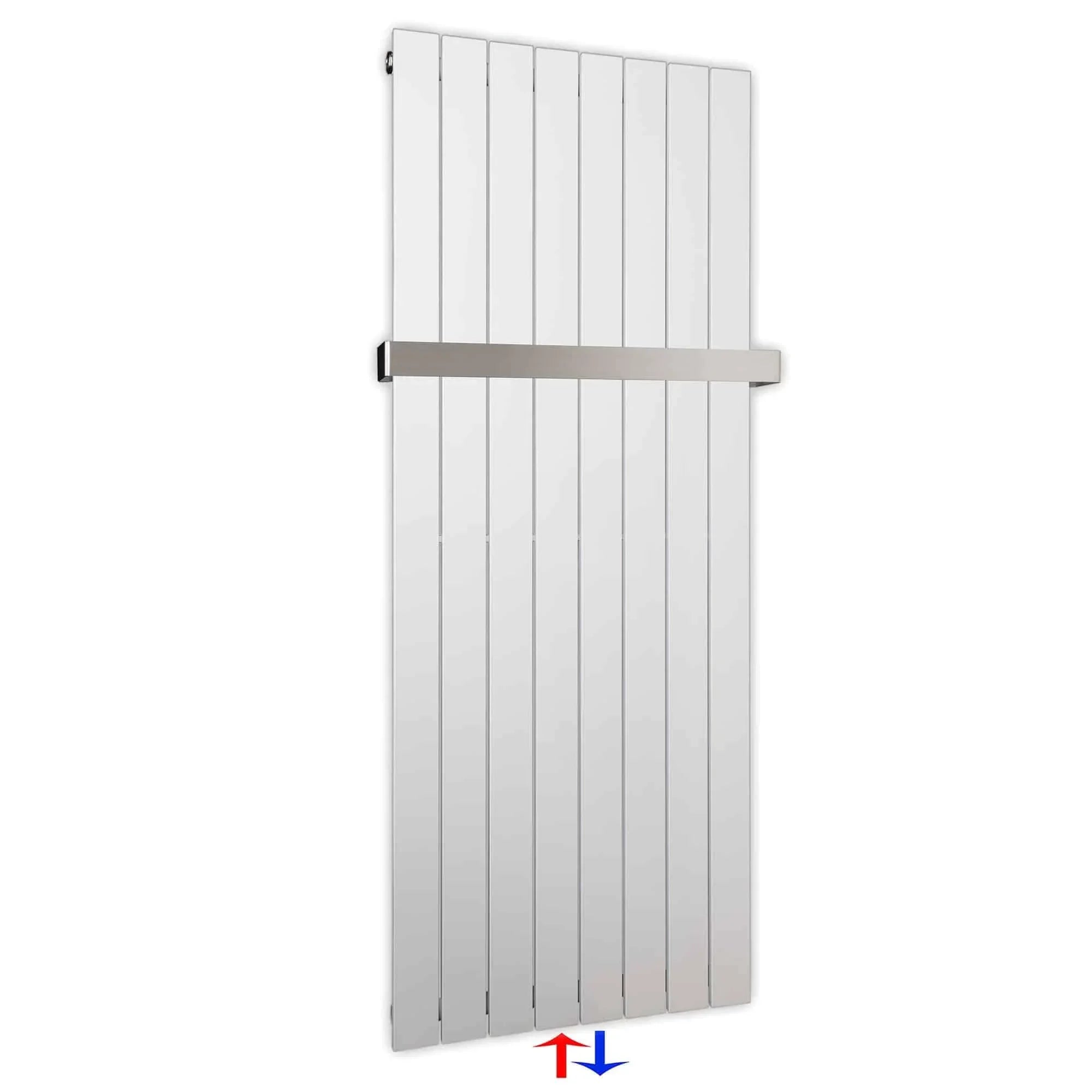 Flachheizkörper mit Mittelanschluss 1500 x 602 mit Handtuchstange weiß Heizkörper Badheizkörper flach Badezimmer Heizung - heizkoerper.shop