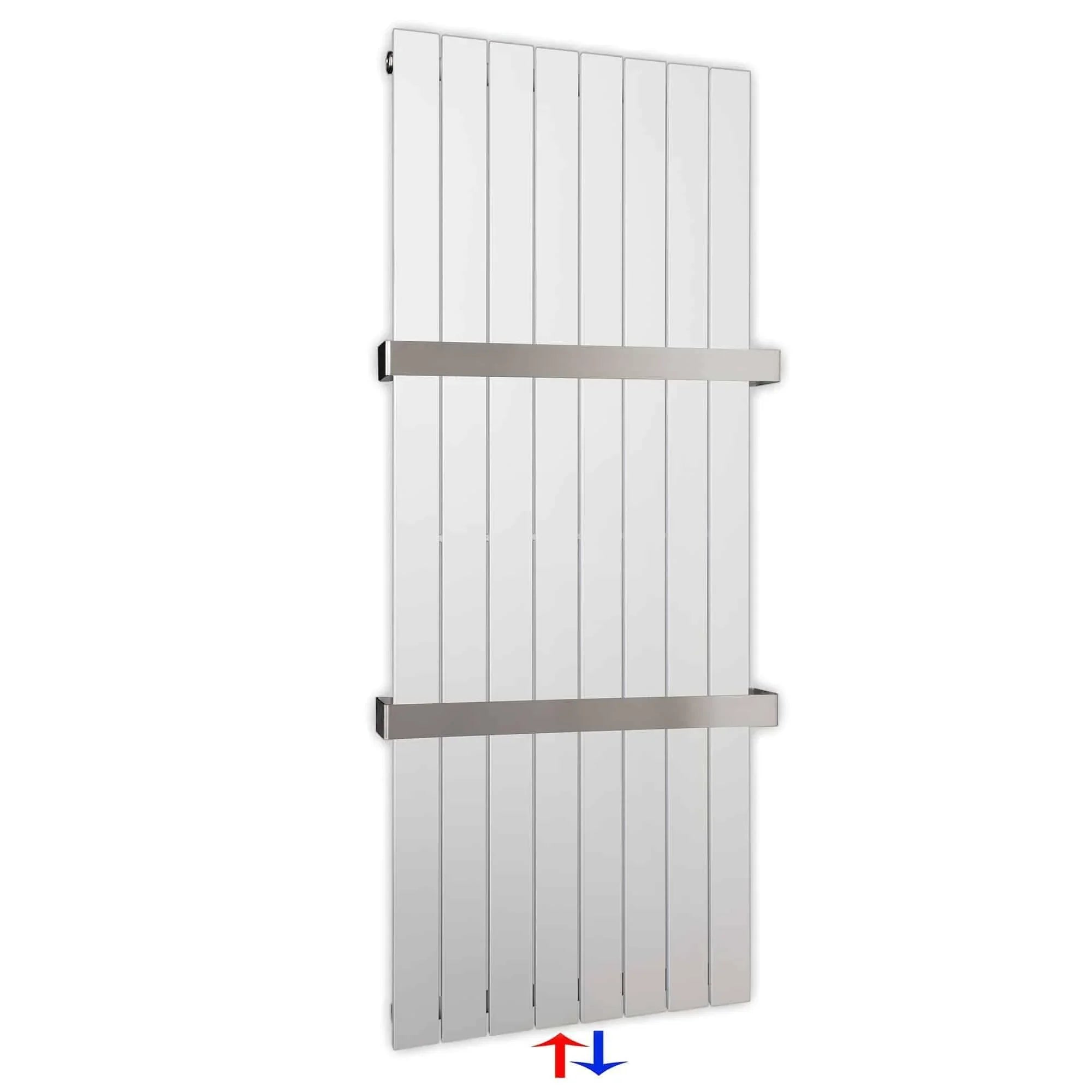 Flachheizkörper mit Mittelanschluss 1500 x 602 mit Handtuchstangen weiß Heizkörper Badheizkörper flach Badezimmer Heizung - heizkoerper.shop