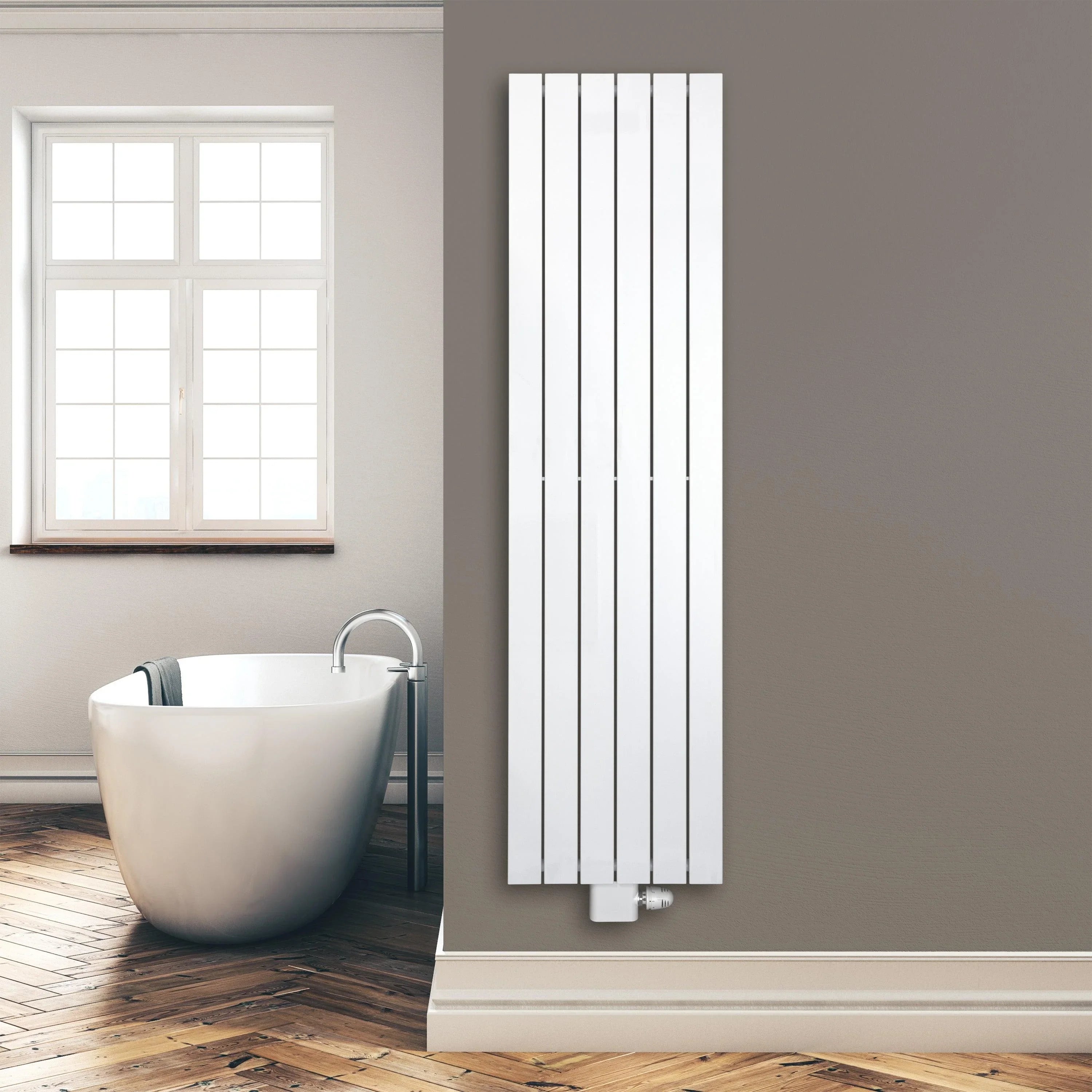 Flachheizkörper 1800 x 450 mm mit Mittelanschluss weiß Heizkörper Heizung im Badezimmer - heizkoerper.shop