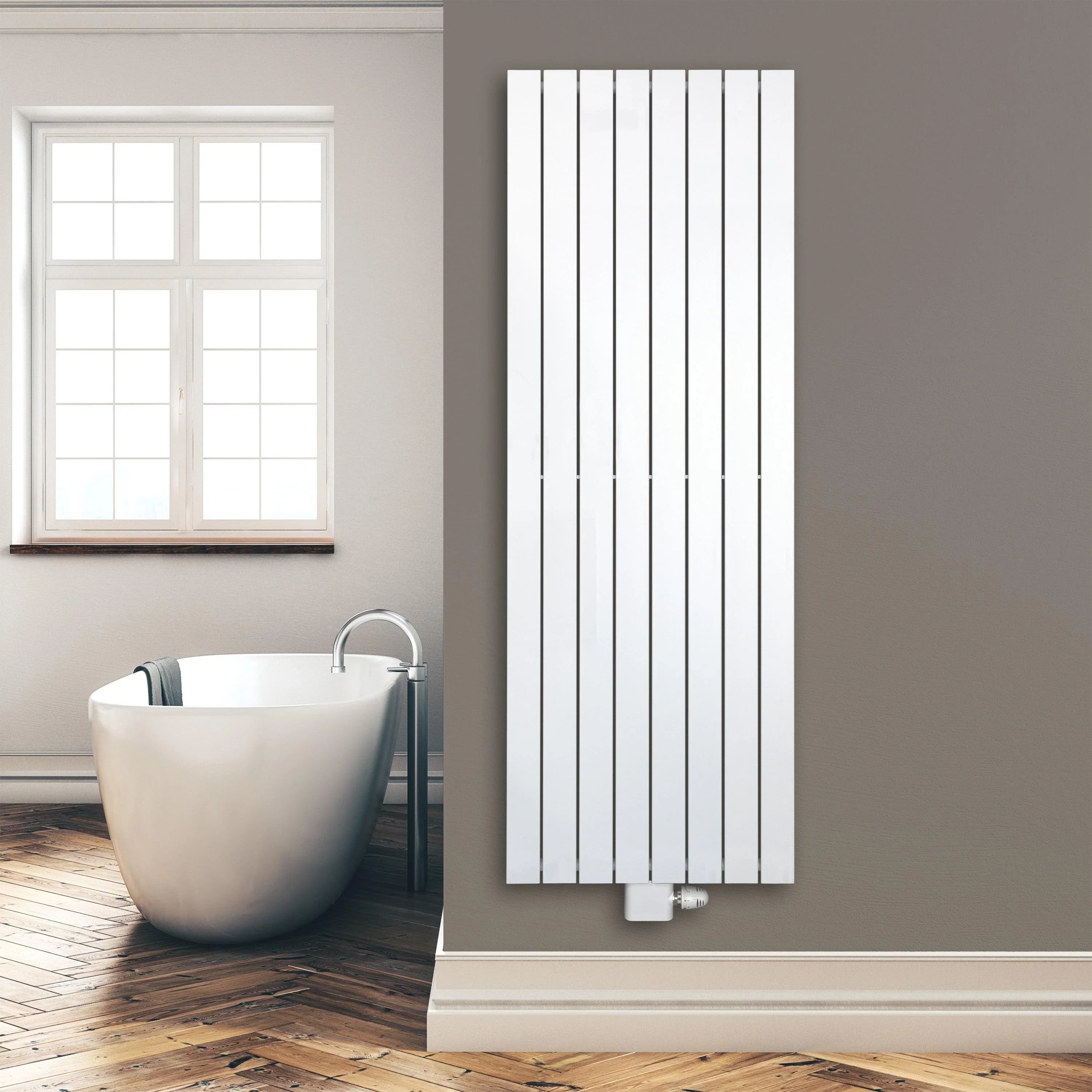 Flachheizkörper 1800 x 602 mm mit Mittelanschluss weiß Heizkörper Heizung im Badezimmer - heizkoerper.shop