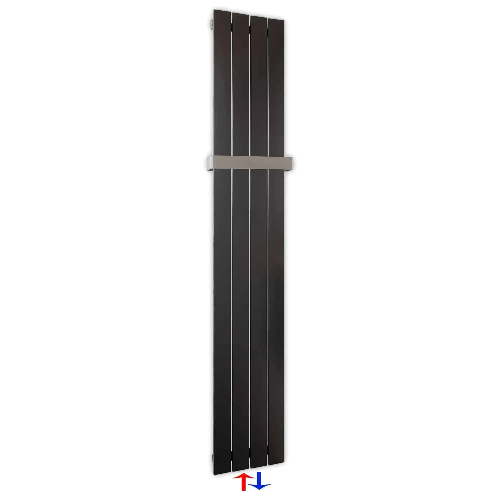 Design Paneelheizkörper vertikal 1800 x 298 mit Handtuchstange anthrazit Heizkörper Badheizkörper flach - heizkoerper.shop