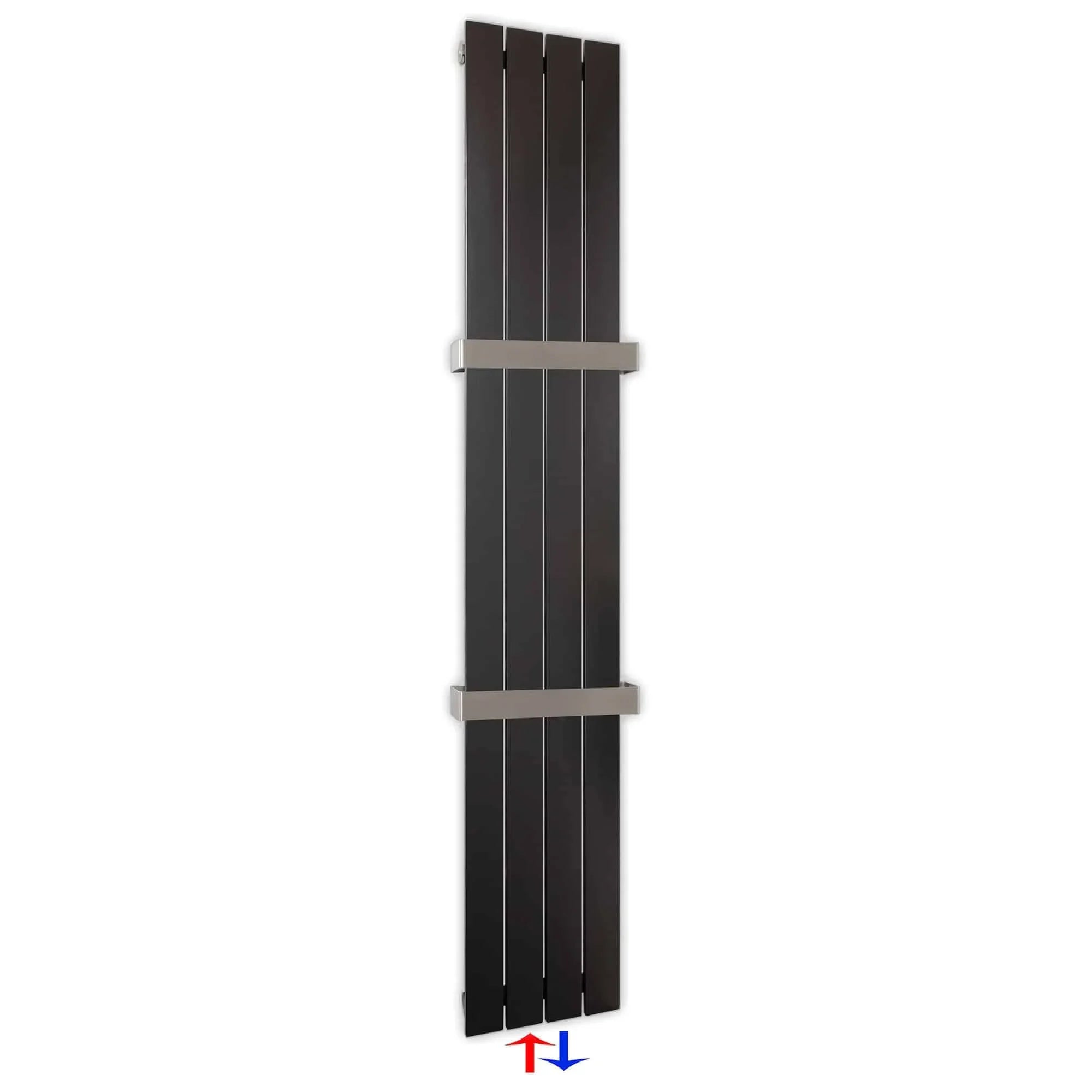 Design Paneelheizkörper vertikal 1800 x 298 mit Handtuchstangen anthrazit Heizkörper Badheizkörper flach - heizkoerper.shop