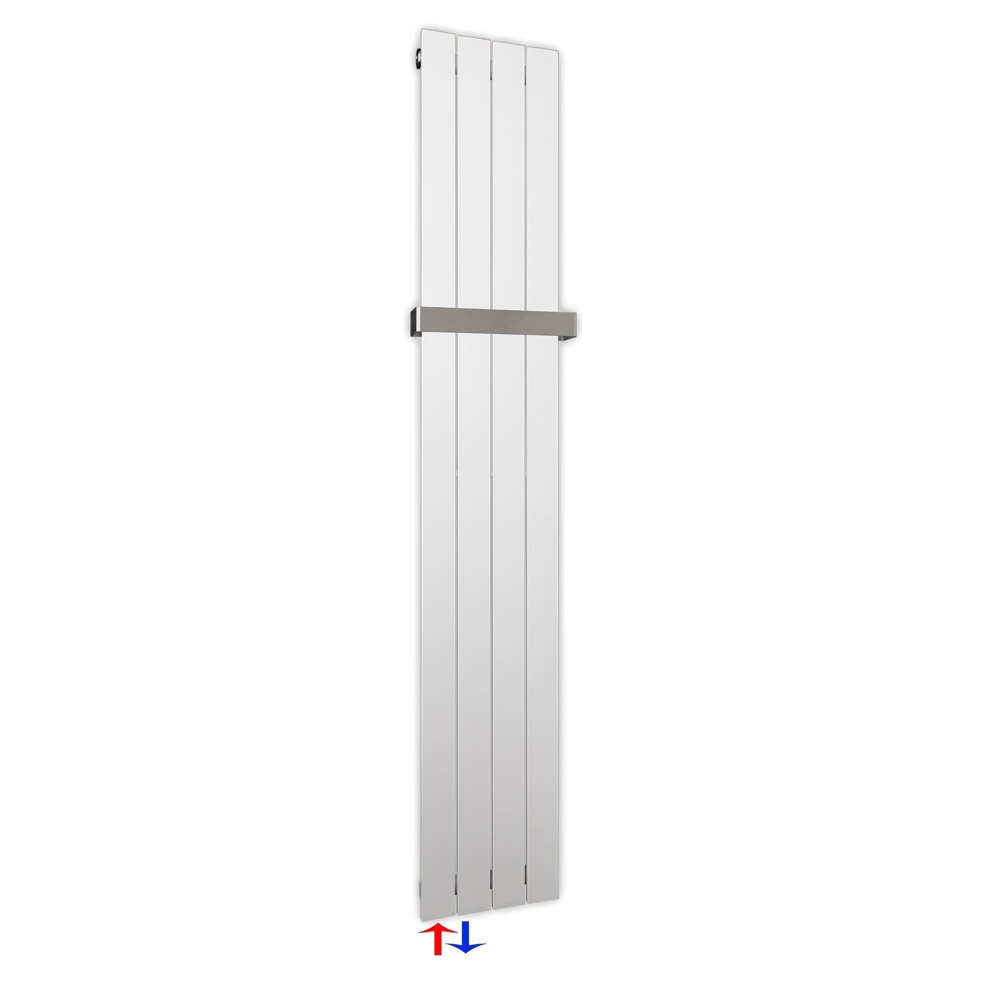 Flachheizkörper 1800 x 298 Handtuchstange Bad Anschluss links versetztem Mittelanschluss flach - heizkoerper.shop