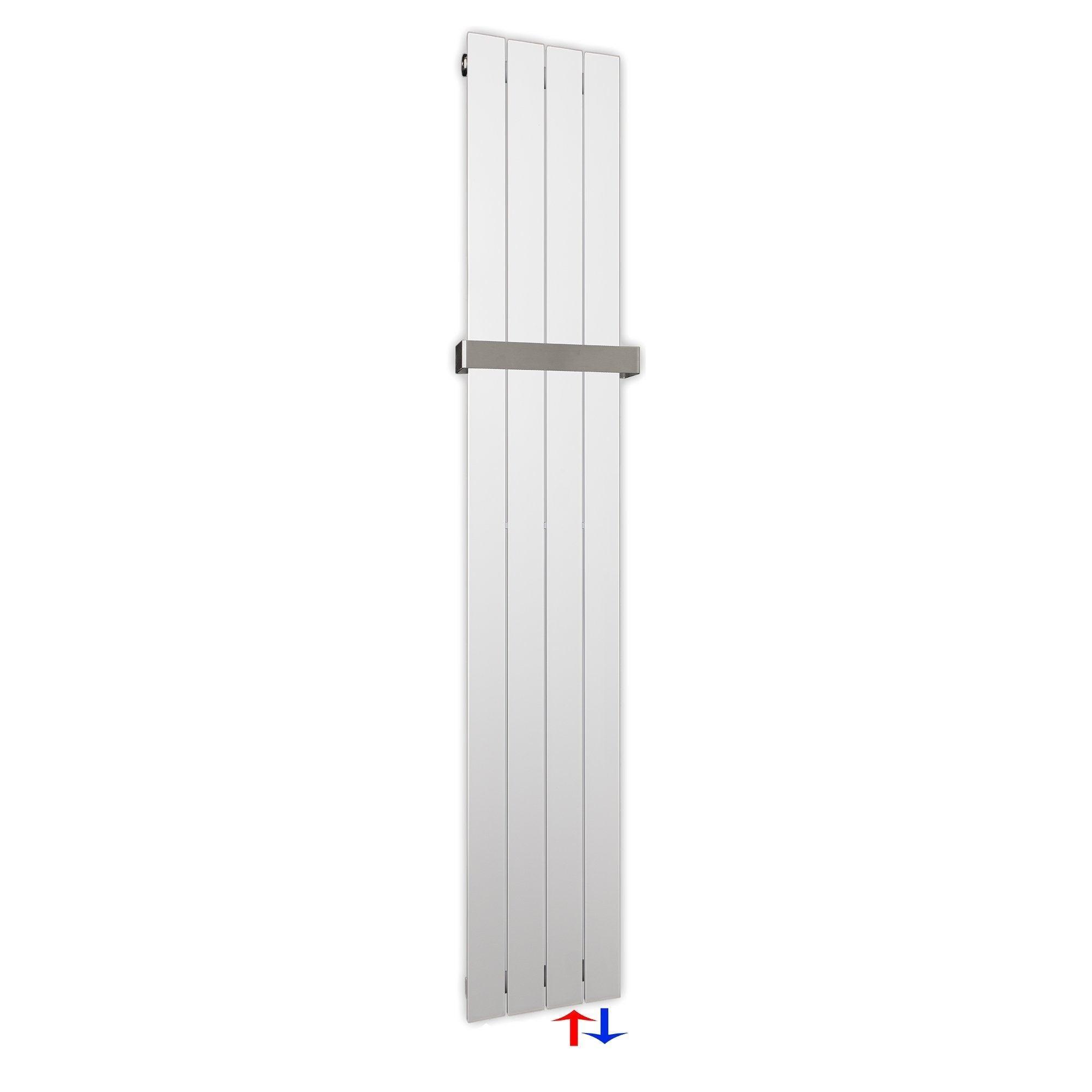 Flachheizkörper 1800 x 298 Handtuchstange Bad Anschluss rechts versetztem Mittelanschluss flach - heizkoerper.shop