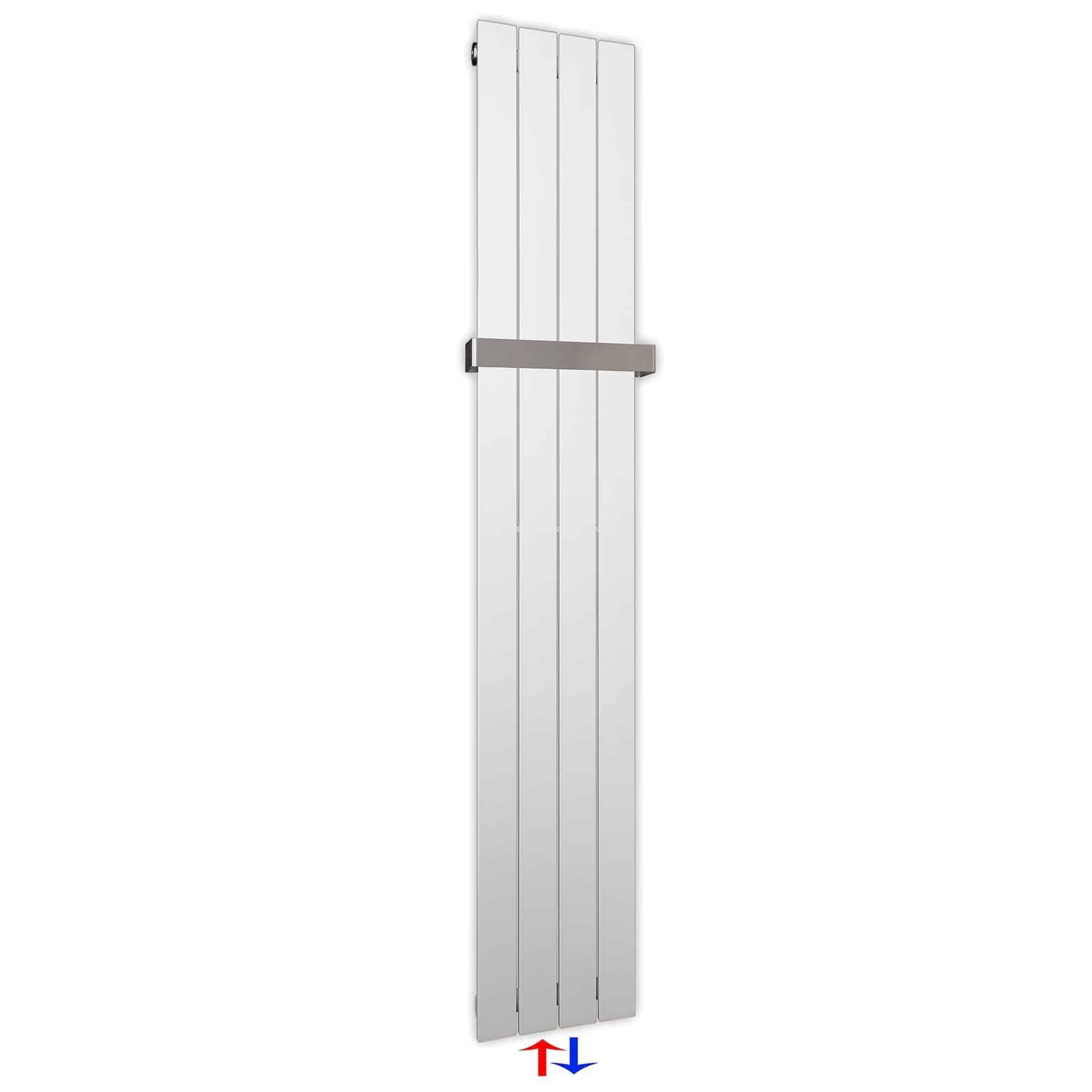 Flachheizkörper mit Mittelanschluss 1800 x 298 mit Handtuchstange weiß Heizkörper Badheizkörper flach Badezimmer Heizung - heizkoerper.shop