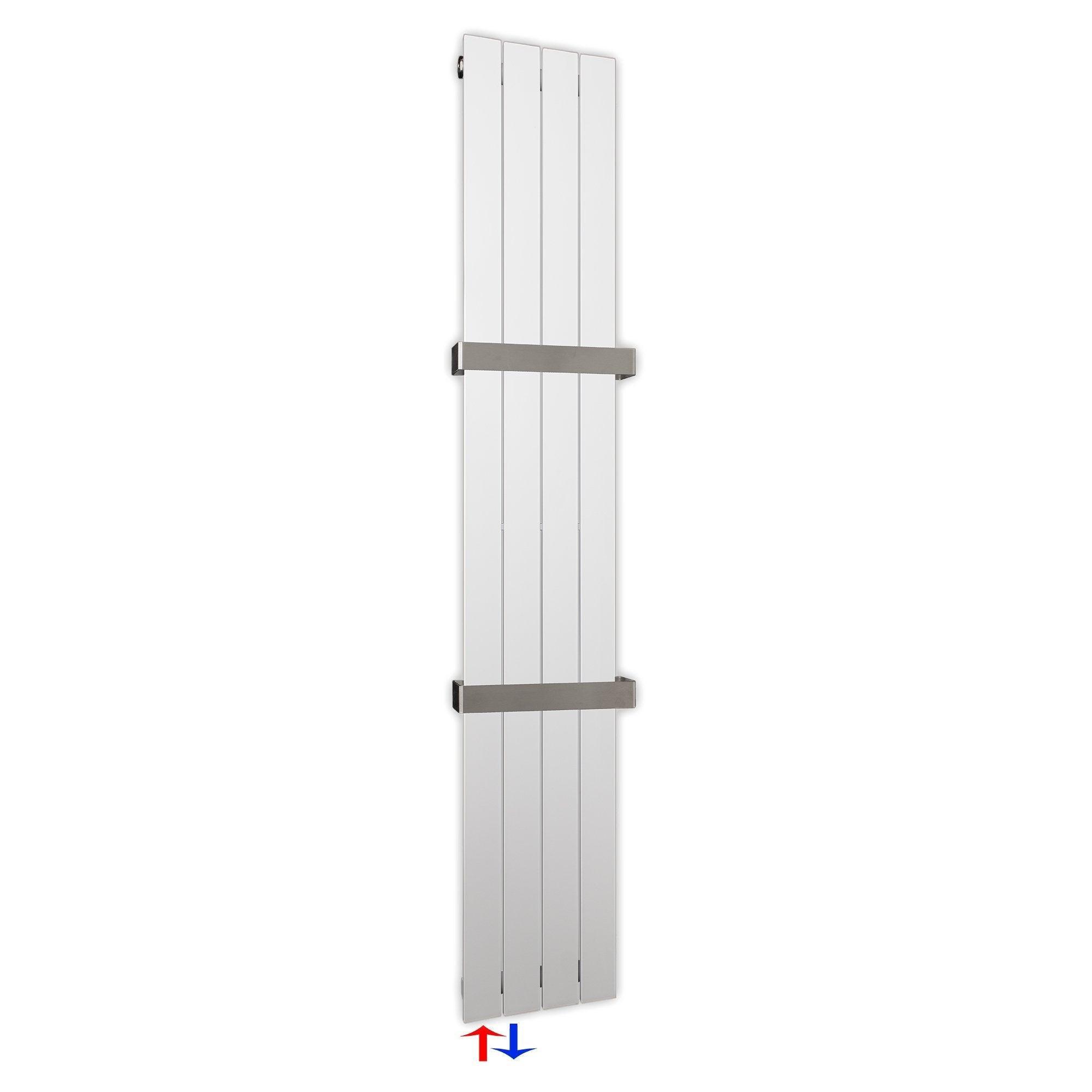 Flachheizkörper 1800 x 298 Handtuchstangen Bad Anschluss links versetztem Mittelanschluss flach - heizkoerper.shop