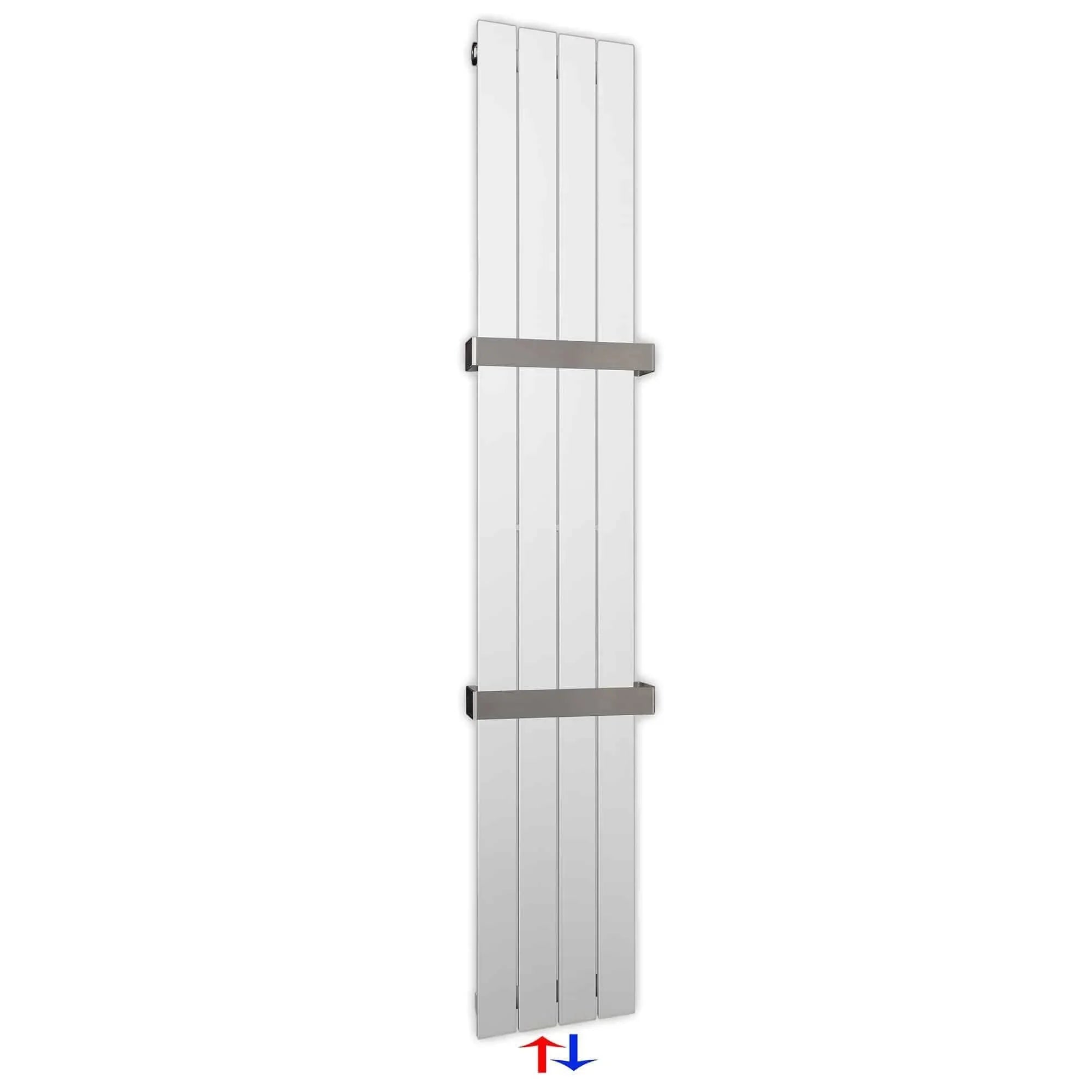 Flachheizkörper mit Mittelanschluss 1800 x 298 mit Handtuchstangen weiß Heizkörper Badheizkörper flach Badezimmer Heizung - heizkoerper.shop