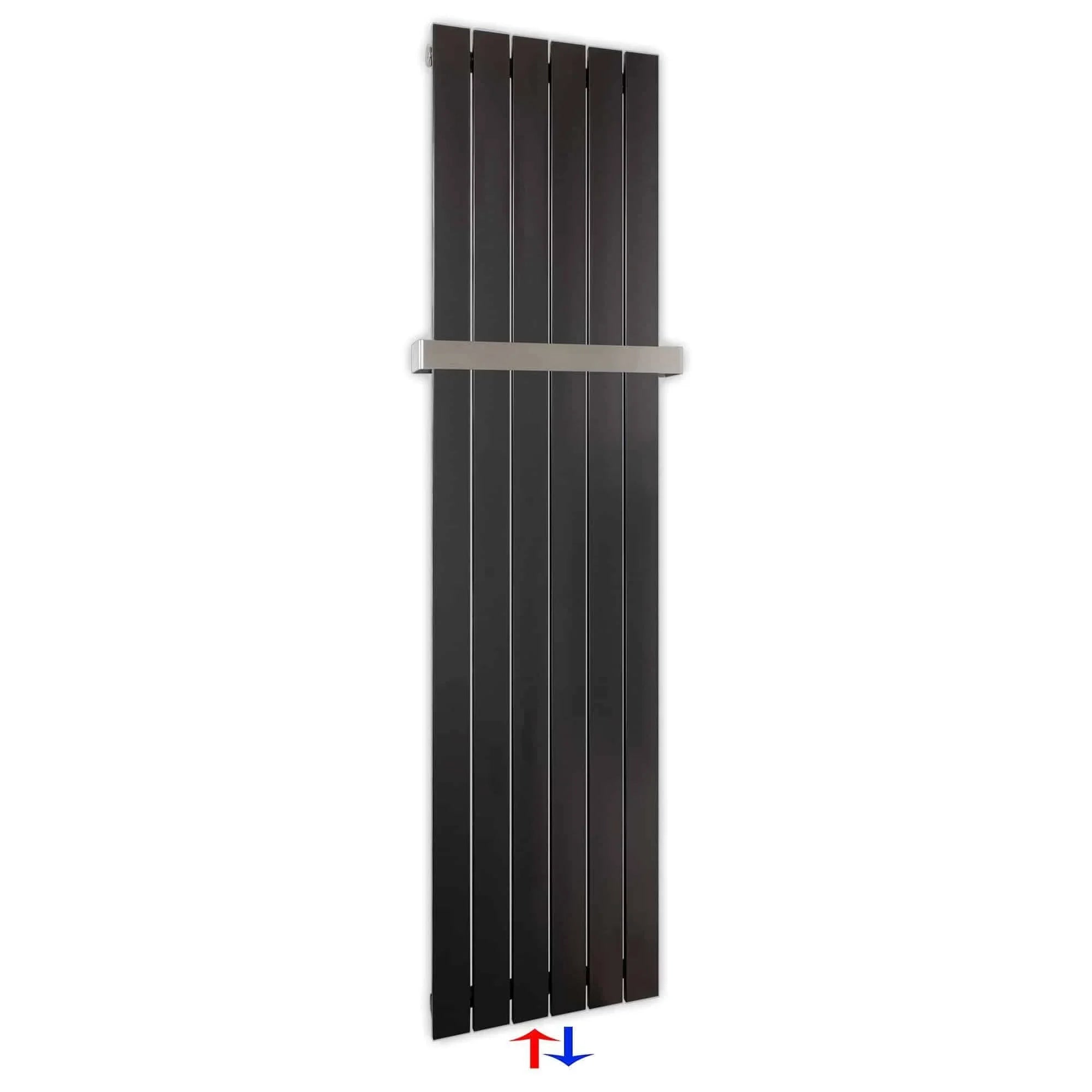 Design Paneelheizkörper vertikal 1800 x 450 mit Handtuchstange anthrazit Heizkörper Badheizkörper flach - heizkoerper.shop