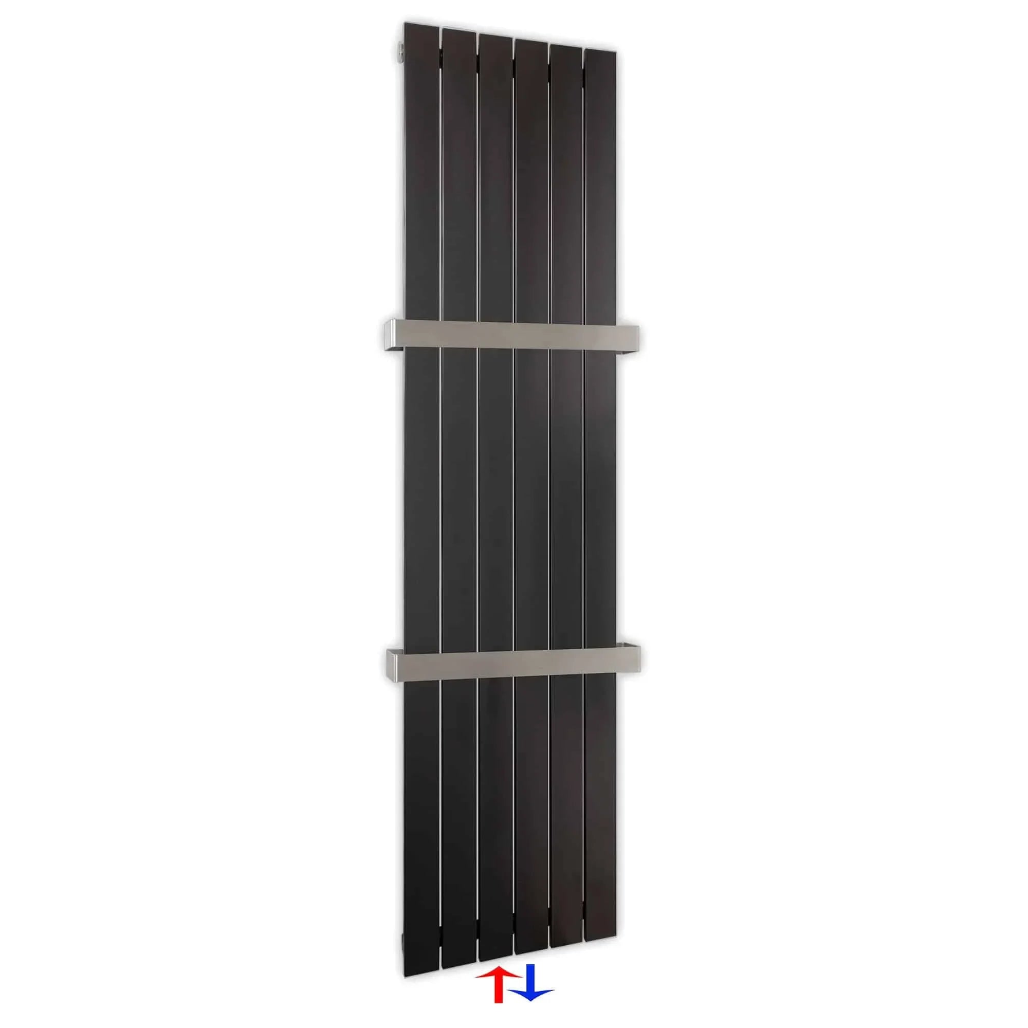 Design Paneelheizkörper vertikal 1800 x 450 mit Handtuchstangen anthrazit Heizkörper Badheizkörper flach - heizkoerper.shop