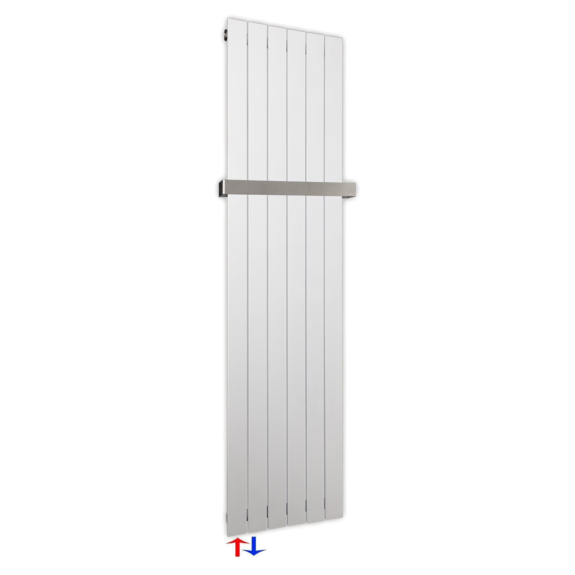 Flachheizkörper 1800 x 450 Handtuchstange Bad Anschluss links versetztem Mittelanschluss flach - heizkoerper.shop