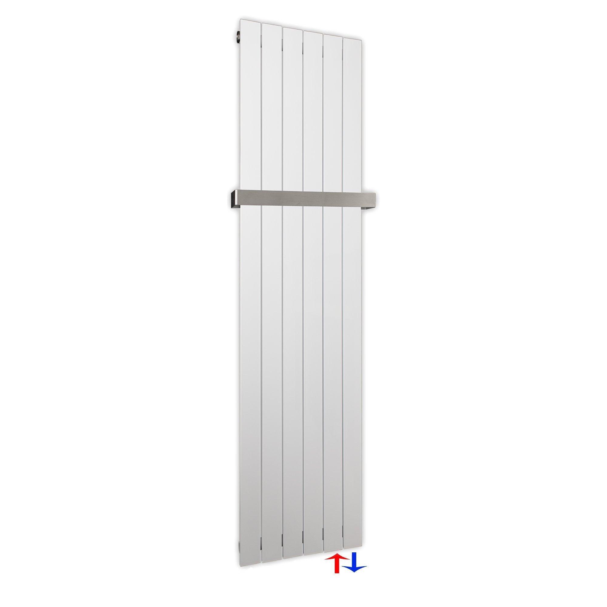 Flachheizkörper 1800 x 450 Handtuchstange Bad Anschluss rechts versetztem Mittelanschluss flach - heizkoerper.shop