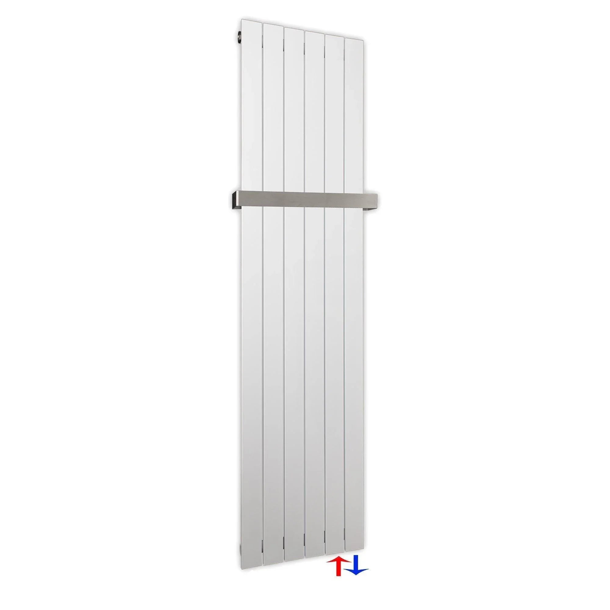 Flachheizkörper 1800 x 450 Handtuchstange Bad Anschluss rechts versetztem Mittelanschluss flach - heizkoerper.shop