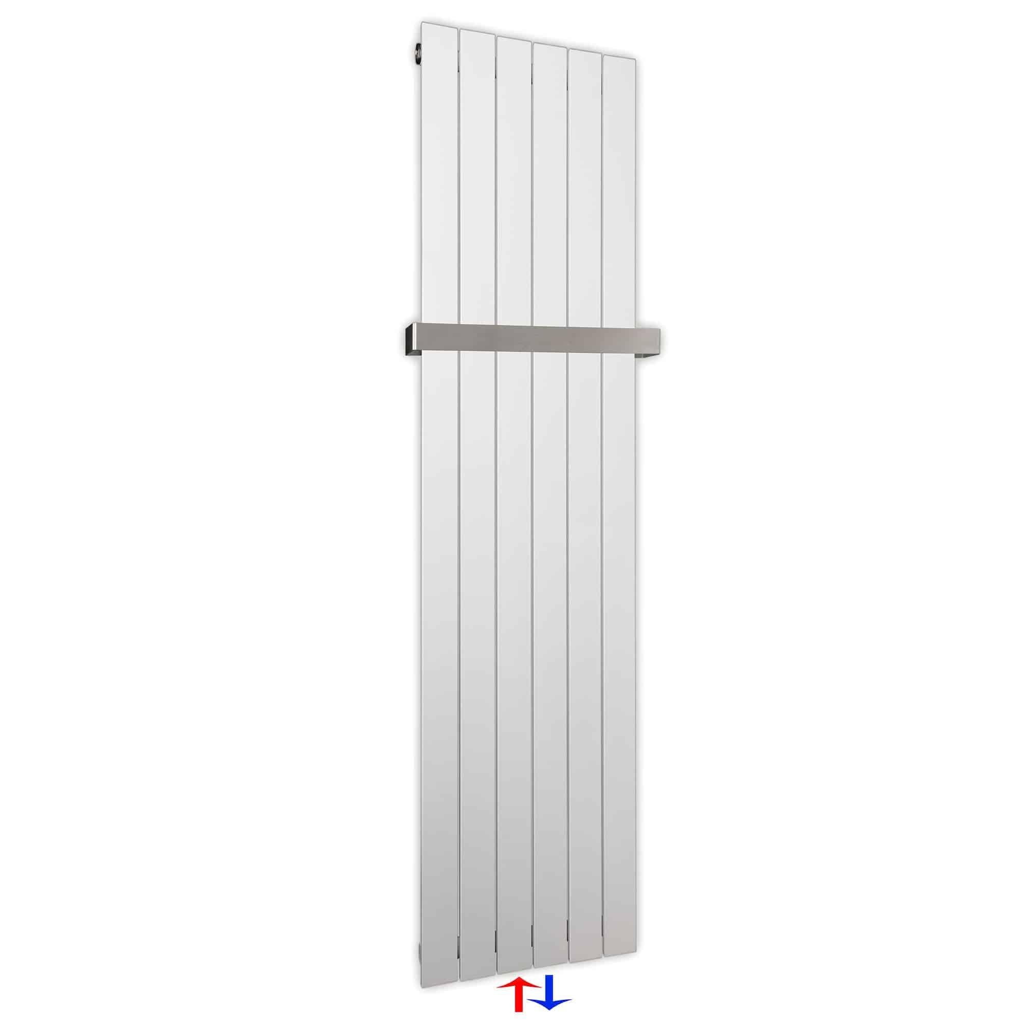 Flachheizkörper mit Mittelanschluss 1800 x 450 mit Handtuchstange weiß Heizkörper Badheizkörper flach Badezimmer Heizung - heizkoerper.shop