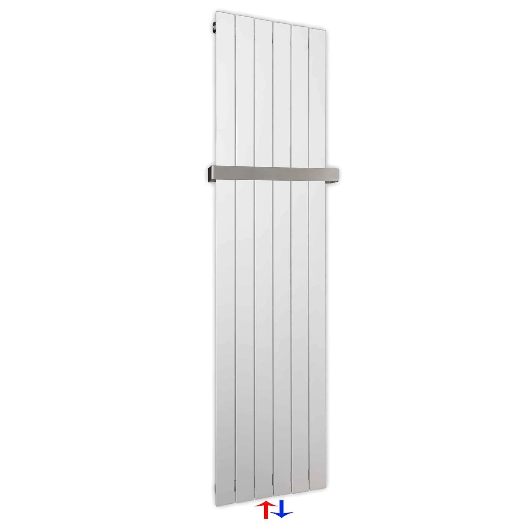 Flachheizkörper mit Mittelanschluss 1800 x 450 mit Handtuchstange weiß Heizkörper Badheizkörper flach Badezimmer Heizung - heizkoerper.shop