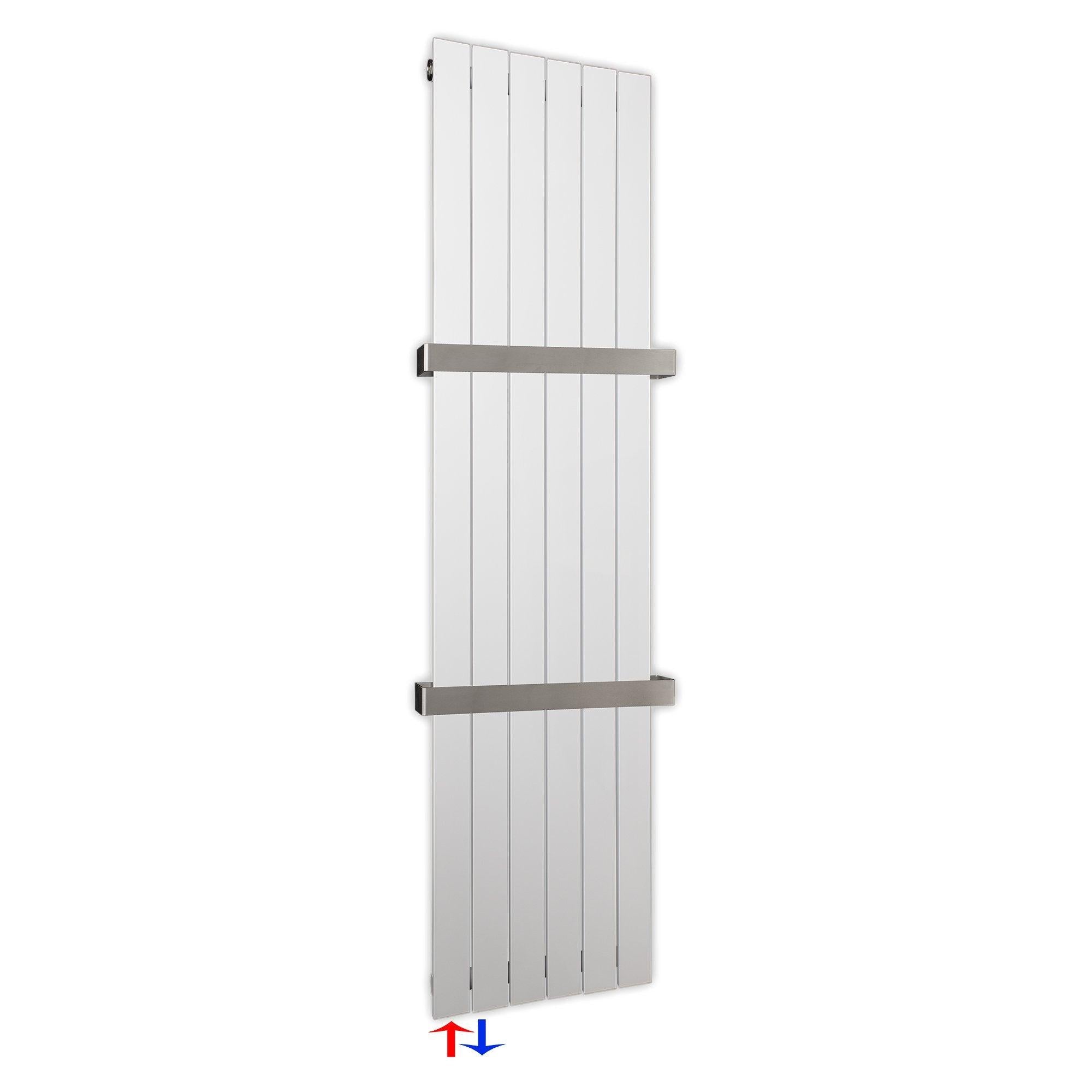 Flachheizkörper 1800 x 450 Handtuchstangen Bad Anschluss links versetztem Mittelanschluss flach - heizkoerper.shop