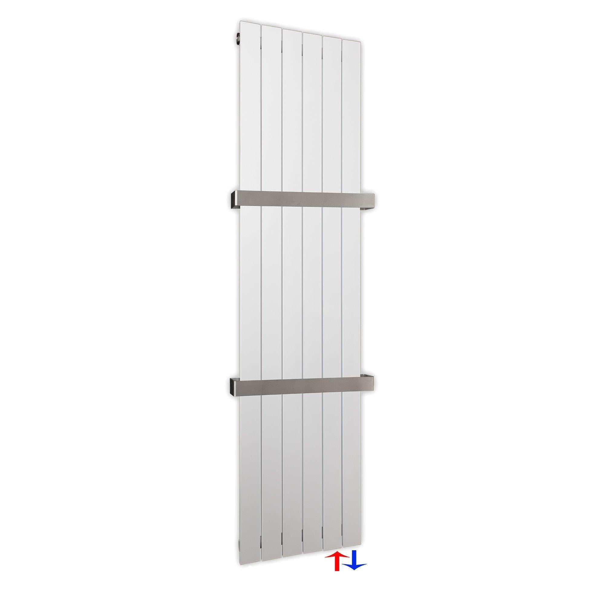 Flachheizkörper 1800 x 450 Handtuchstangen Bad Anschluss rechts versetztem Mittelanschluss flach - heizkoerper.shop