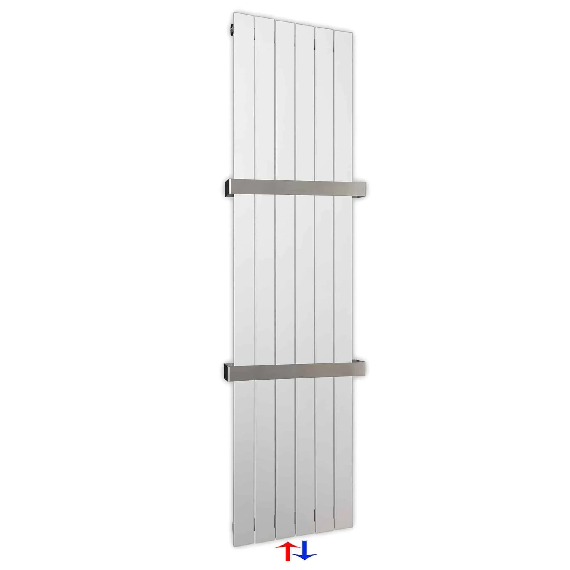 Design Paneelheizkörper vertikal 1800 x 450 mit Handtuchstangen weiß Heizkörper Badheizkörper flach Badezimmer Heizung - heizkoerper.shop