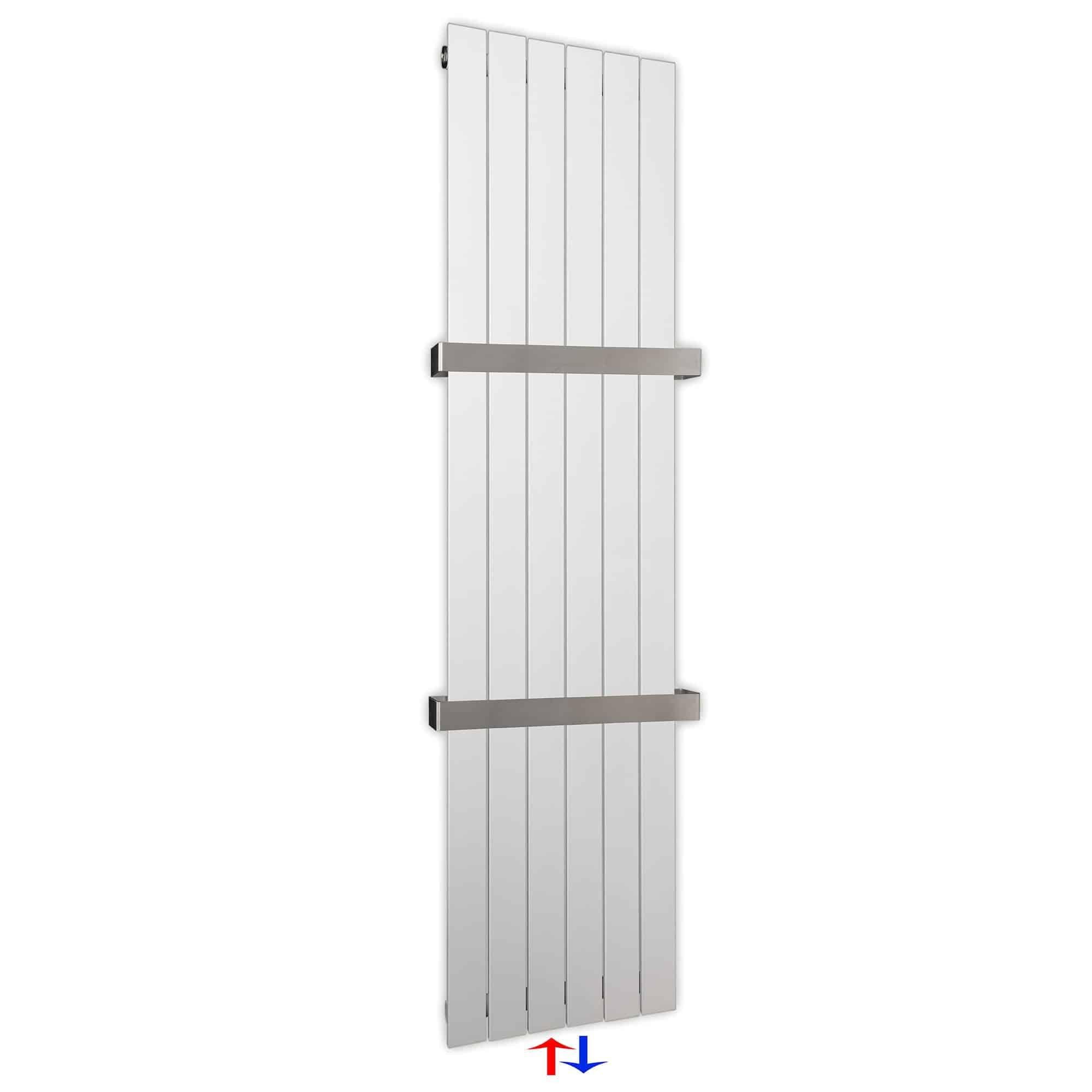 Flachheizkörper mit Mittelanschluss 1800 x 450 mit Handtuchstangen weiß Heizkörper Badheizkörper flach Badezimmer Heizung - heizkoerper.shop