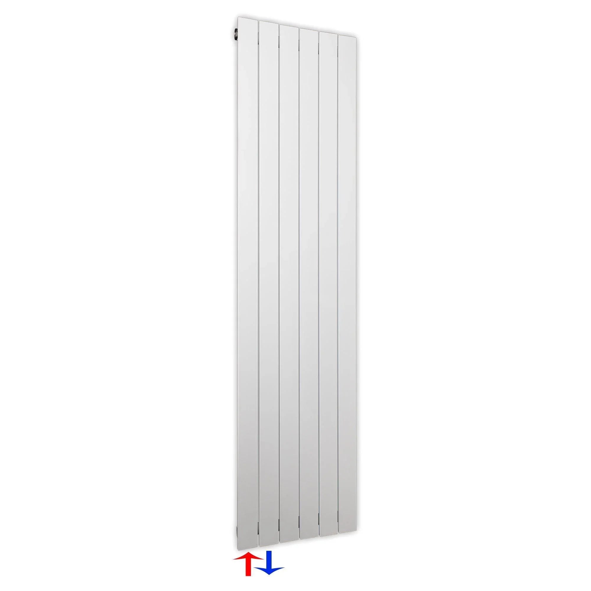 Flachheizkörper 1800 x 450 mit Anschluss links | mit versetztem Mittelanschluss flach - heizkoerper.shop