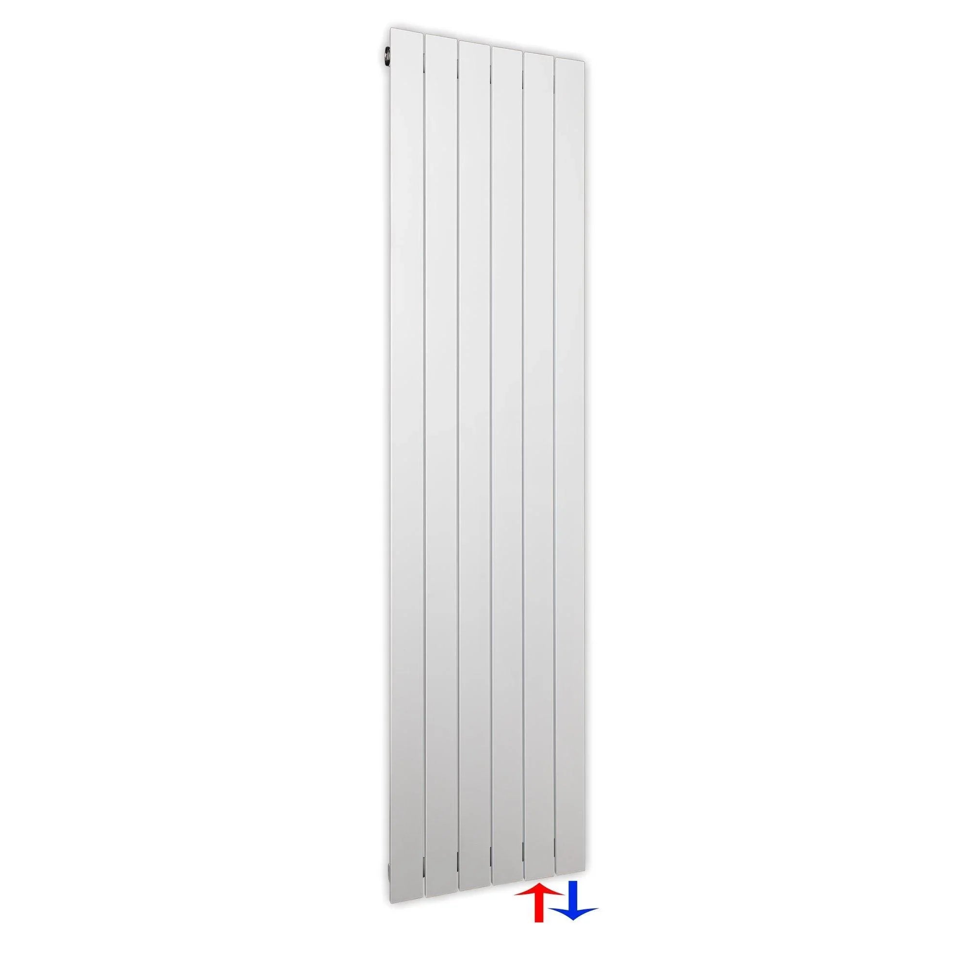Flachheizkörper 1800 x 450 mit Anschluss rechts | mit versetztem Mittelanschluss flach - heizkoerper.shop