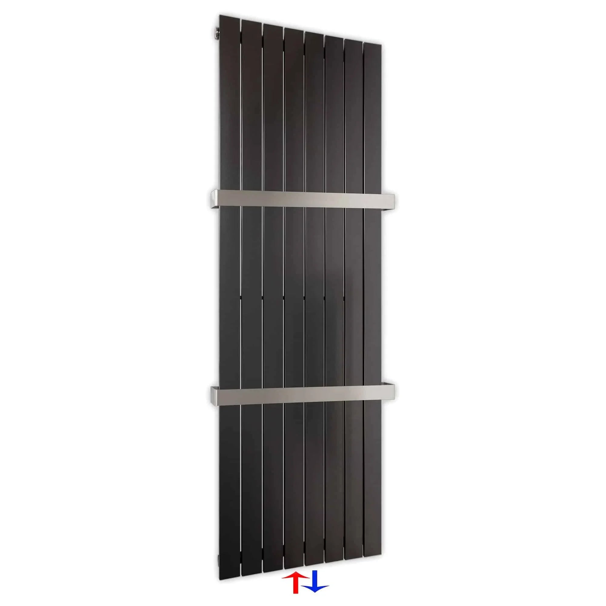 Design Paneelheizkörper vertikal 1800 x 602 mit Handtuchstangen anthrazit Heizkörper Badheizkörper flach - heizkoerper.shop