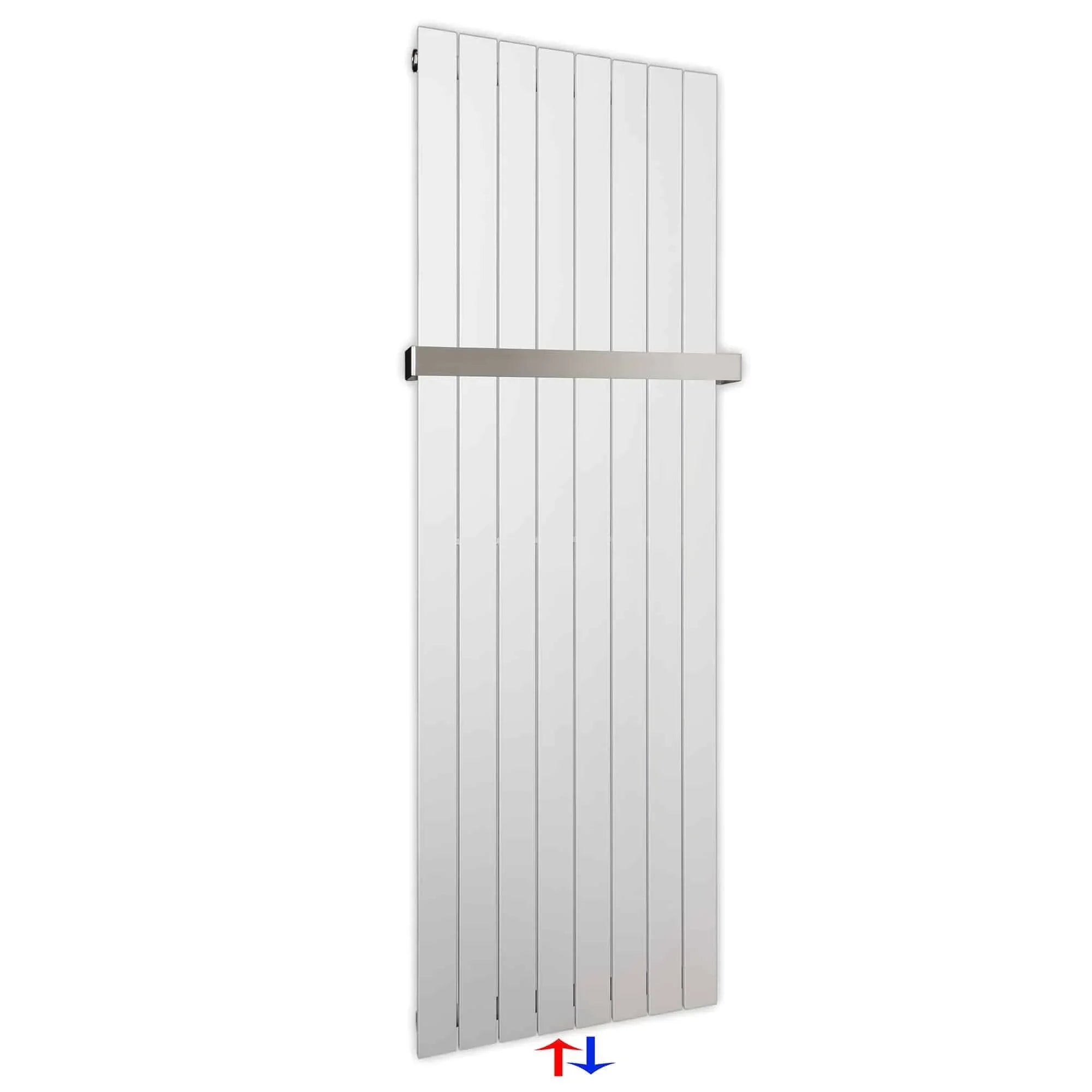 Design Paneelheizkörper vertikal 1800 x 602 mit Handtuchstange weiß Heizkörper Badheizkörper flach Badezimmer Heizung - heizkoerper.shop