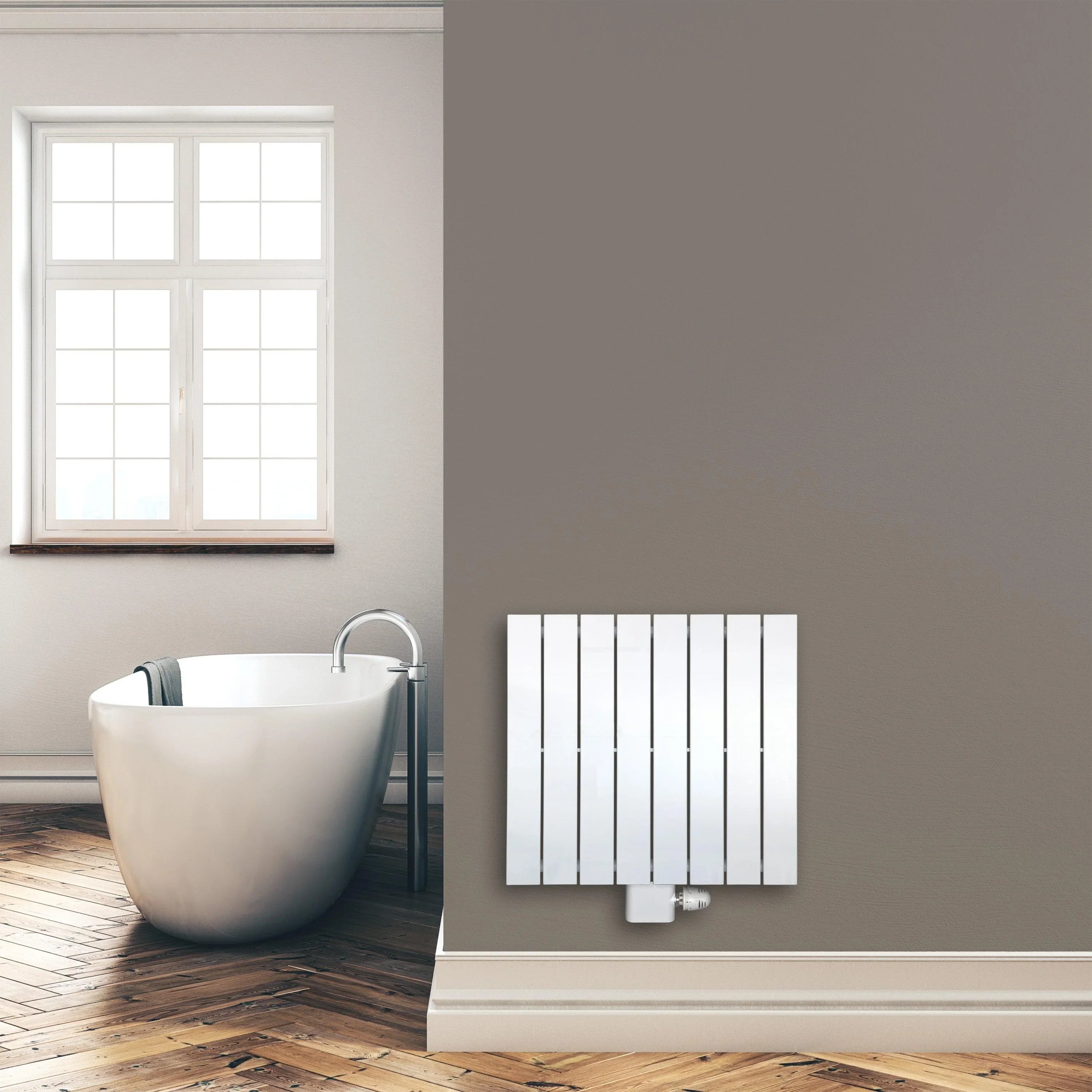Flachheizkörper 600 x 602 mm mit Mittelanschluss weiß Heizkörper Heizung im Badezimmer - heizkoerper.shop