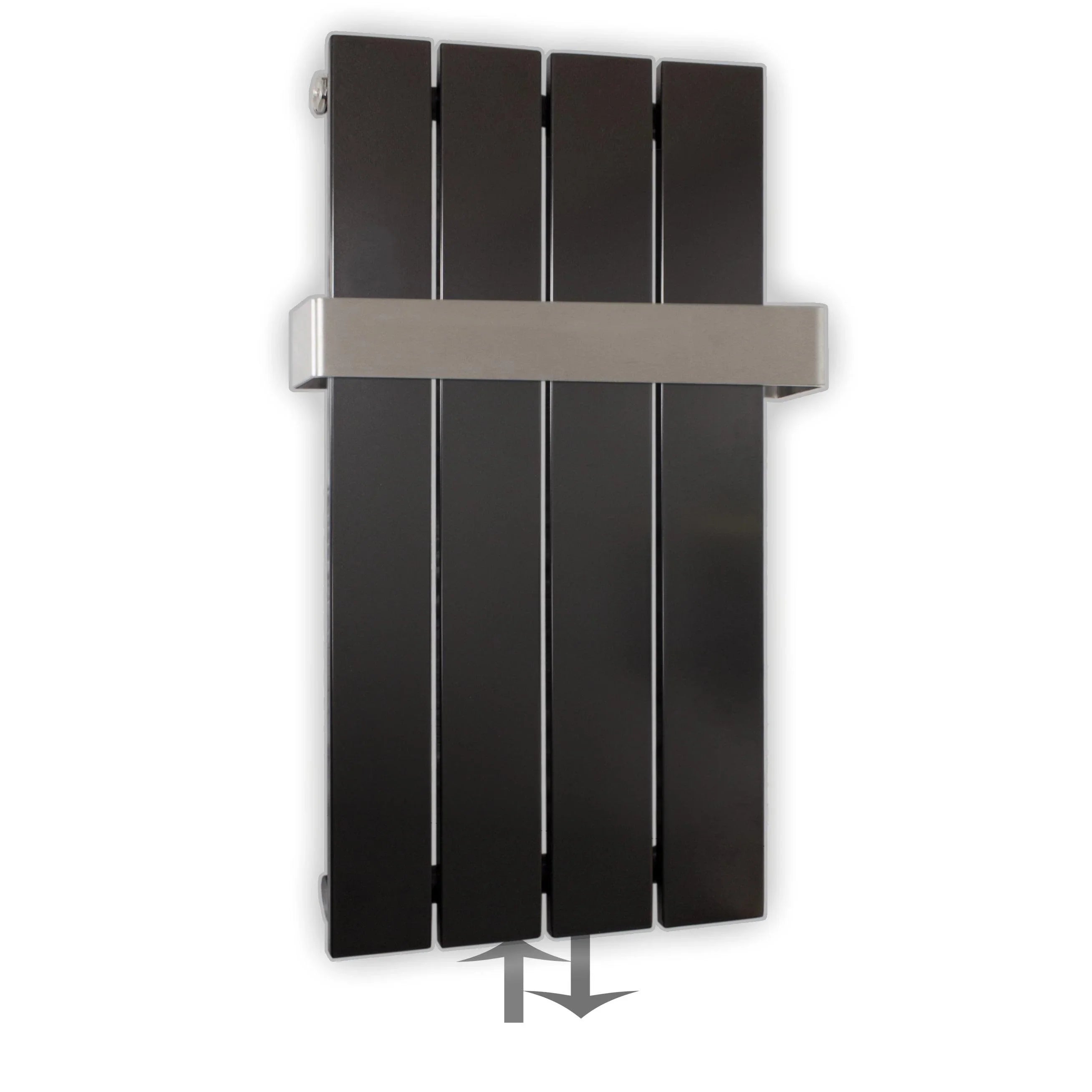 Design Paneelheizkörper vertikal 600 x 298 mit Handtuchstange anthrazit Heizkörper Badheizkörper flach - heizkoerper.shop