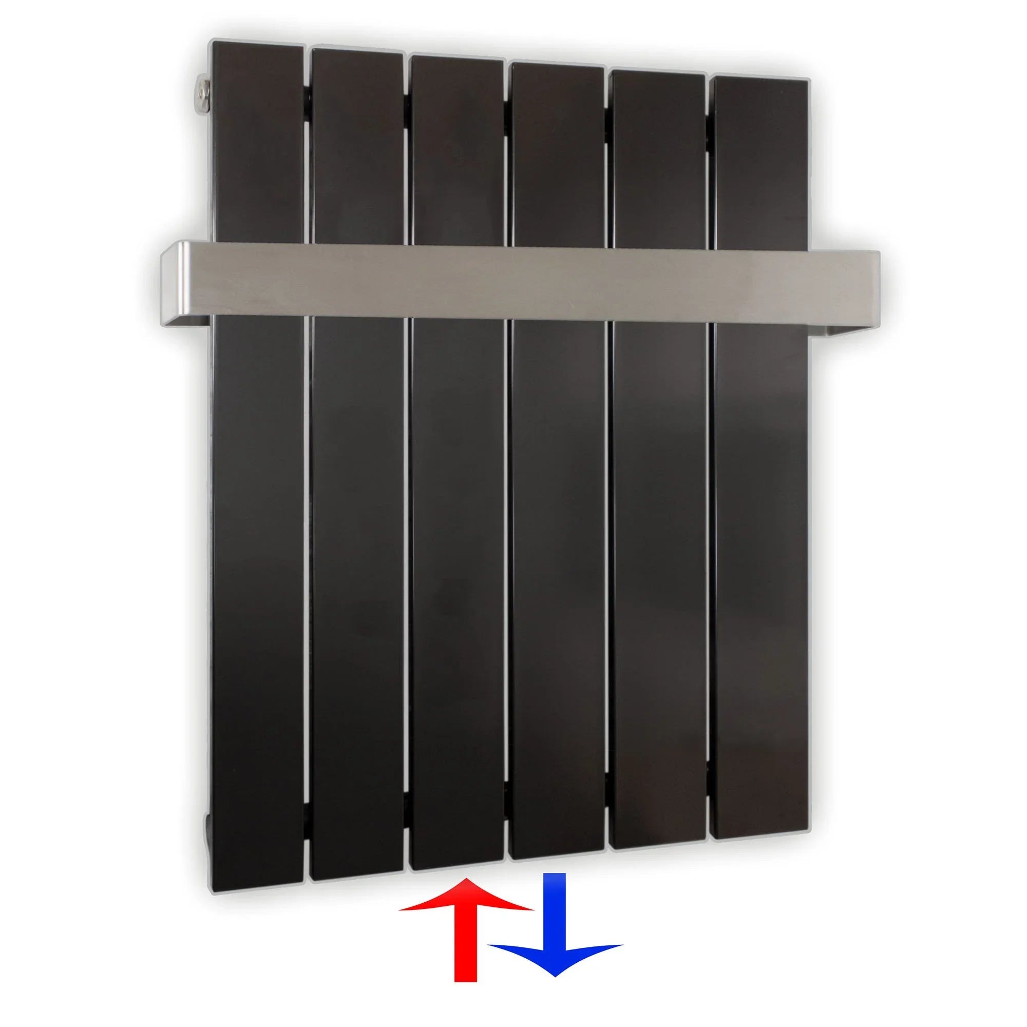 Design Paneelheizkörper vertikal 600 x 450 mit Handtuchstange anthrazit Heizkörper Badheizkörper flach - heizkoerper.shop