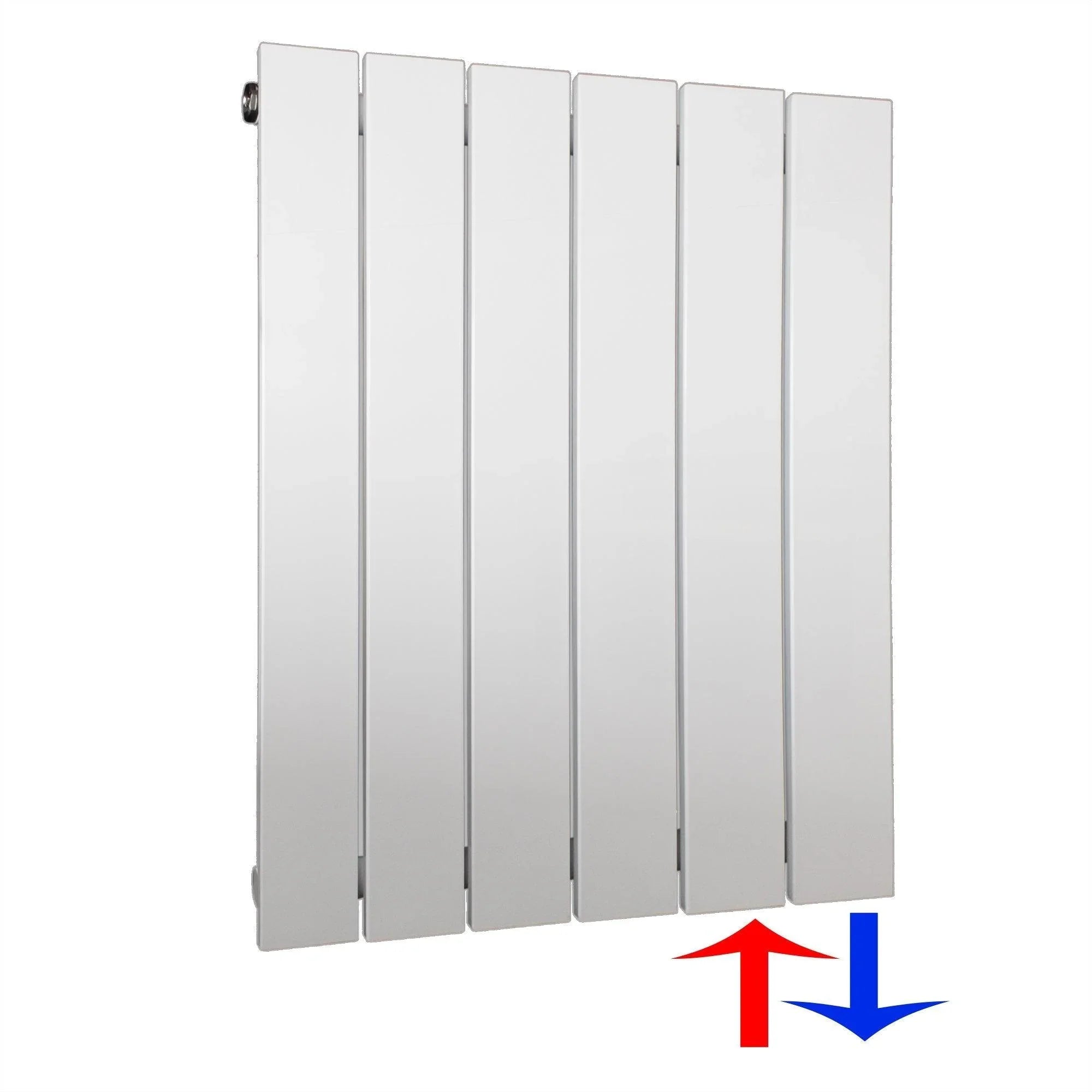 Flachheizkörper 600 x 450 mit Anschluss rechts | mit versetztem Mittelanschluss flach - heizkoerper.shop