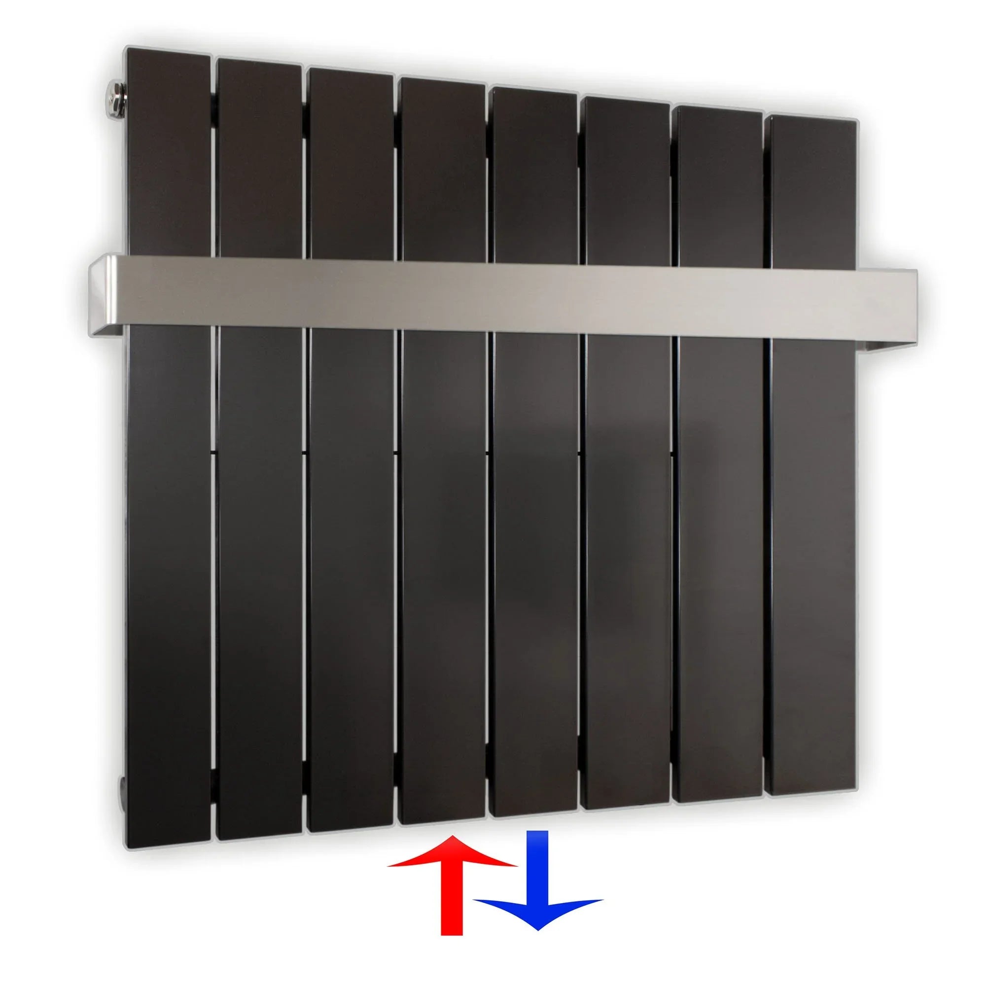 Design Paneelheizkörper vertikal 600 x 602 mit Handtuchstange anthrazit Heizkörper Badheizkörper flach - heizkoerper.shop
