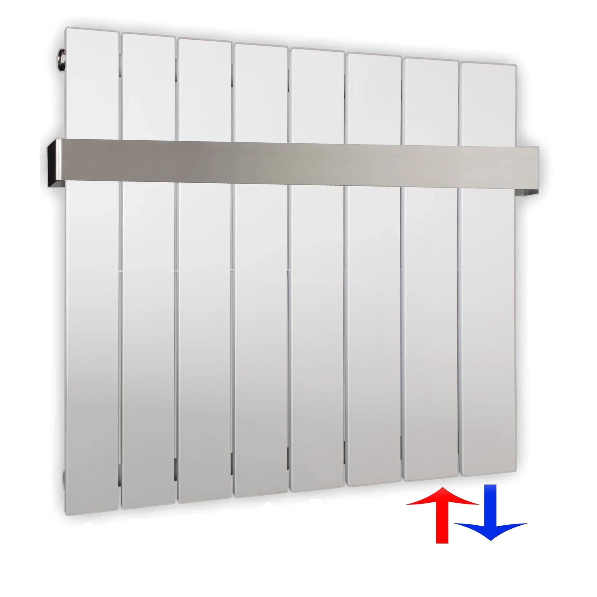Design Paneelheizkörper 600 x 602 Handtuchstange Bad Flachheizkörper Anschluss rechts versetztem Mittelanschluss flach - heizkoerper.shop