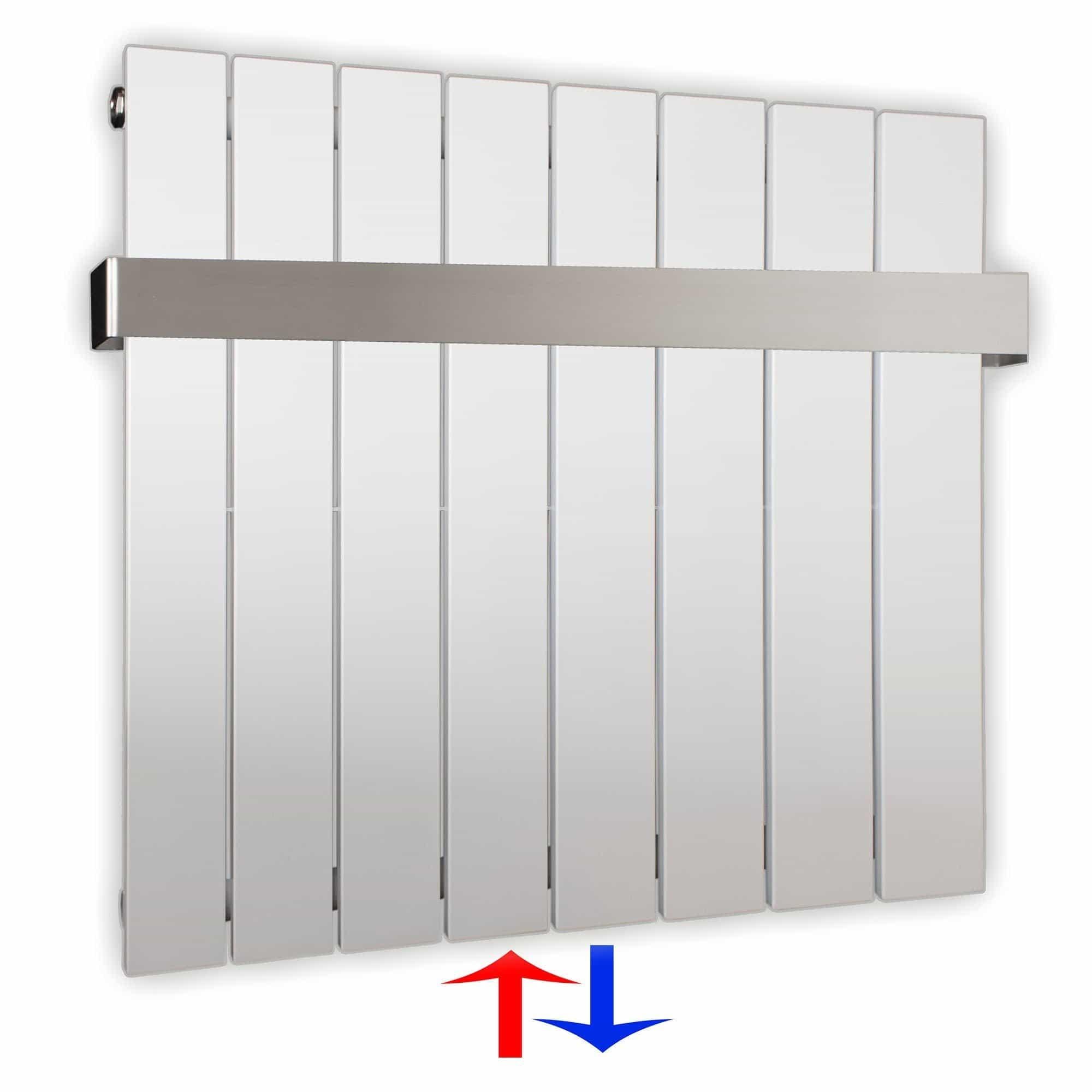 Flachheizkörper mit Mittelanschluss 600 x 602 mit Handtuchstange weiß Heizkörper Badheizkörper flach Badezimmer Heizung - heizkoerper.shop