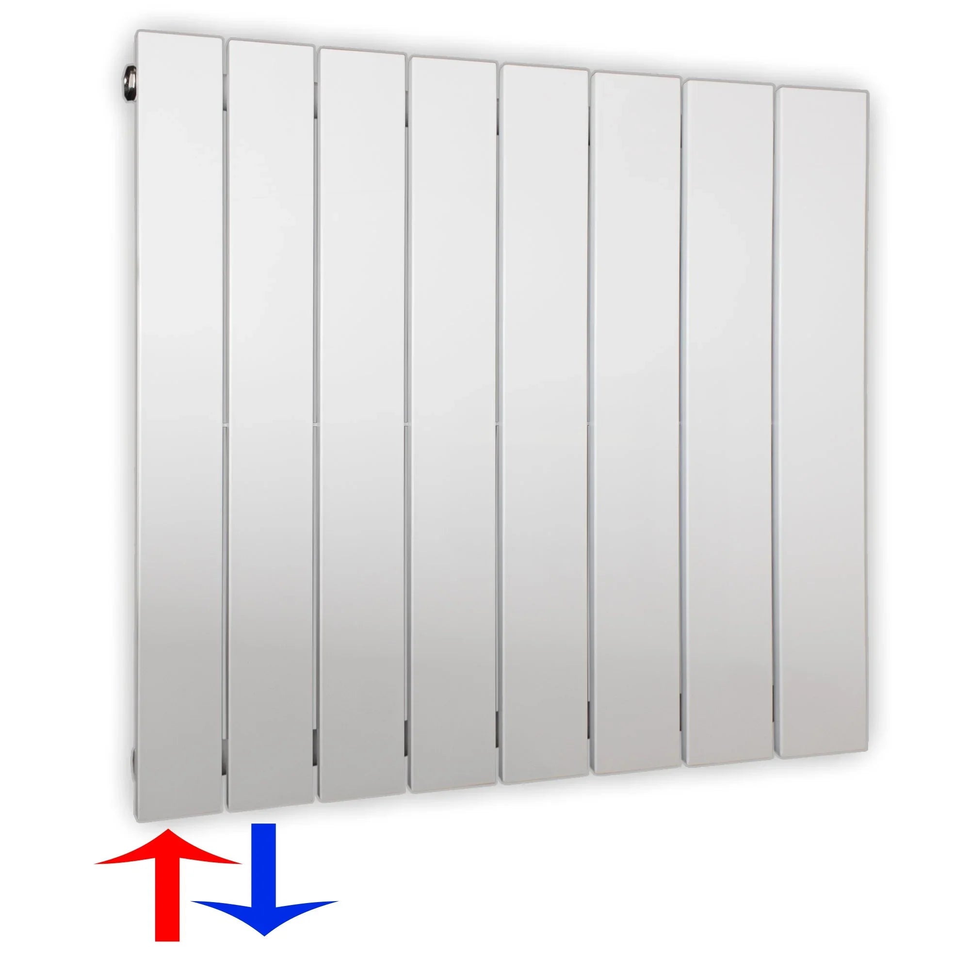 Design Paneelheizkörper Bad Flachheizkörper 600 x 602 mit Anschluss links | mit versetztem Mittelanschluss flach - heizkoerper.shop
