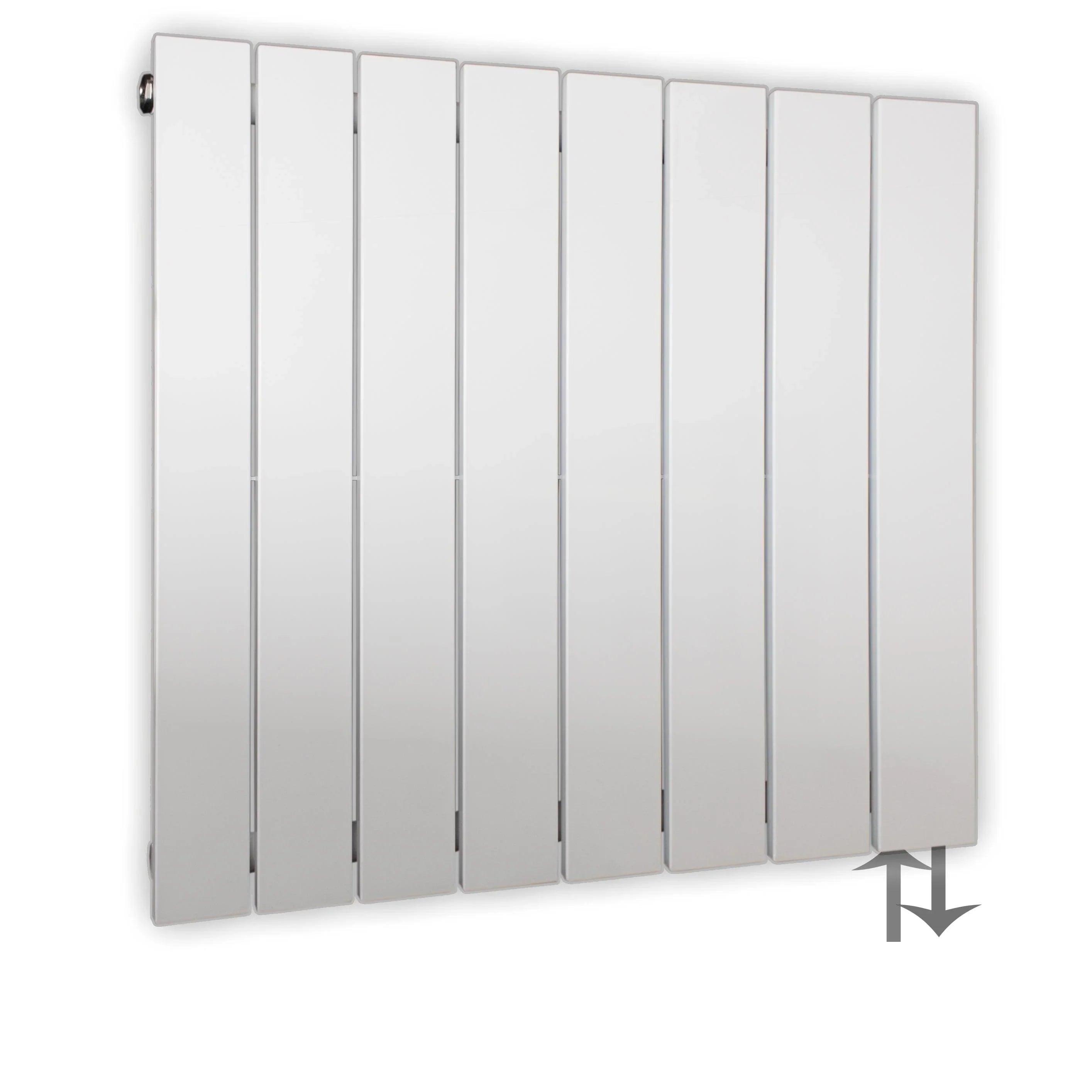 Design Paneelheizkörper Bad Flachheizkörper 600 x 602 mit Anschluss rechts | mit versetztem Mittelanschluss flach - heizkoerper.shop
