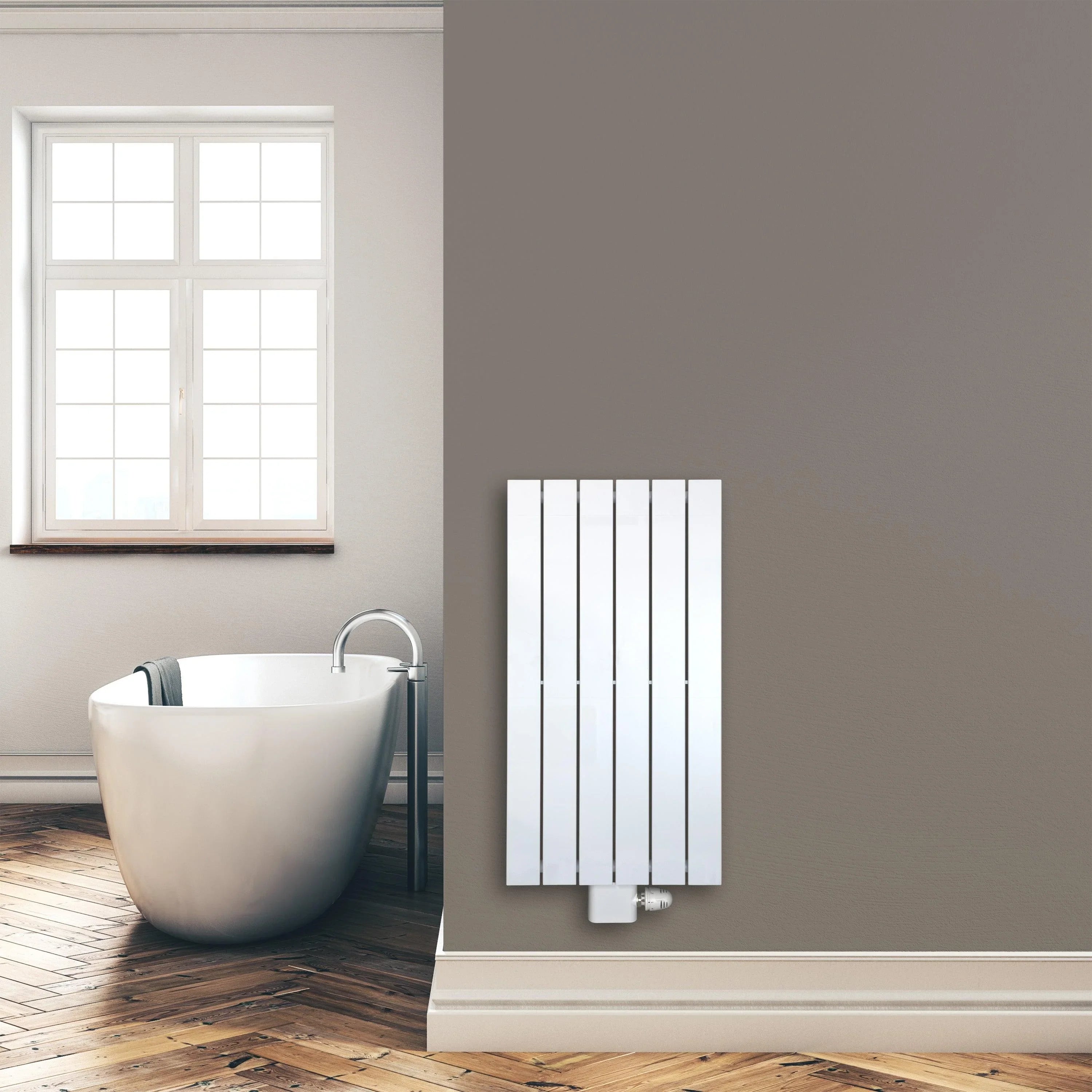 Flachheizkörper 900 x 450 mm mit Mittelanschluss weiß Heizkörper Heizung im Badezimmer - heizkoerper.shop