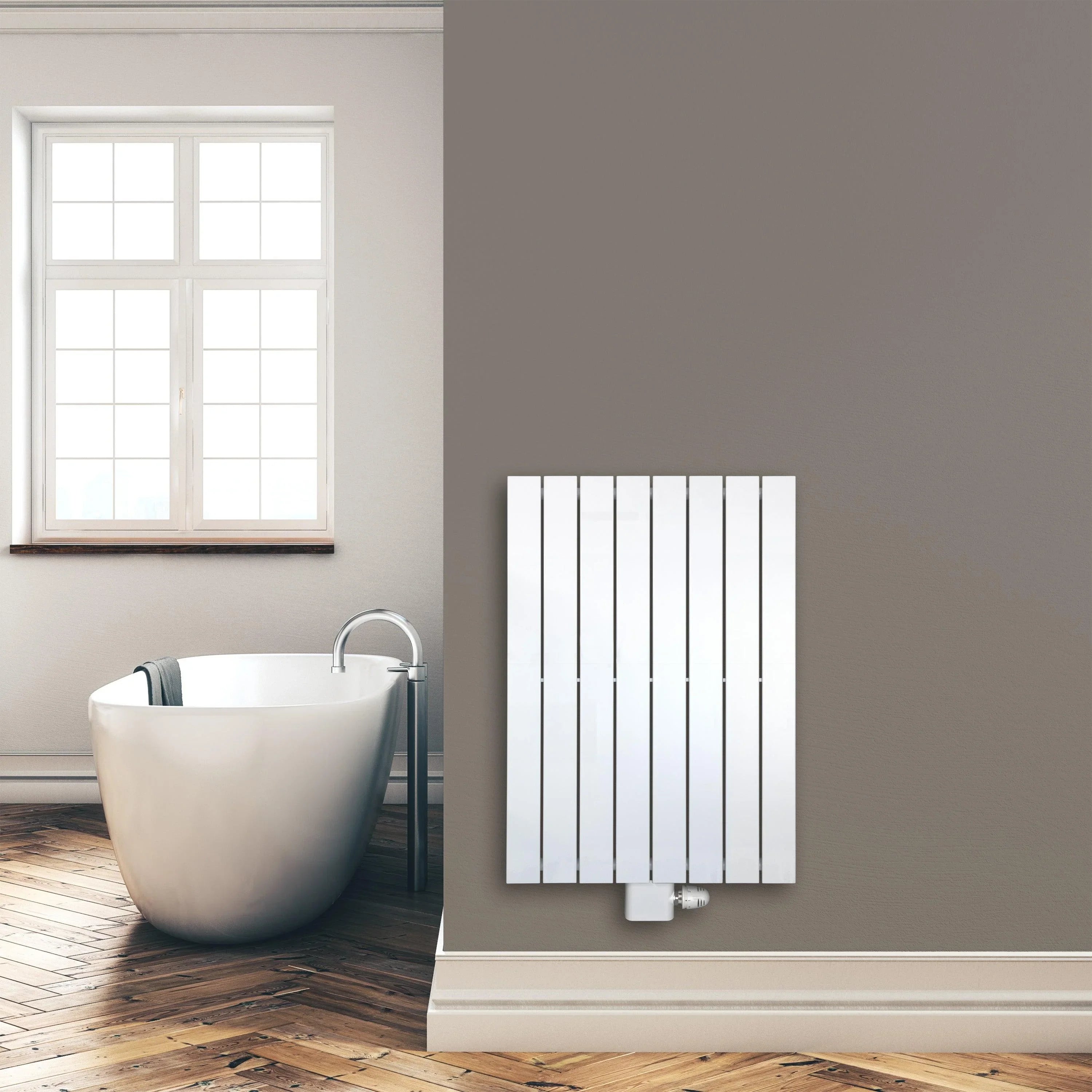 Flachheizkörper 900 x 602 mm mit Mittelanschluss weiß Heizkörper Heizung im Badezimmer - heizkoerper.shop