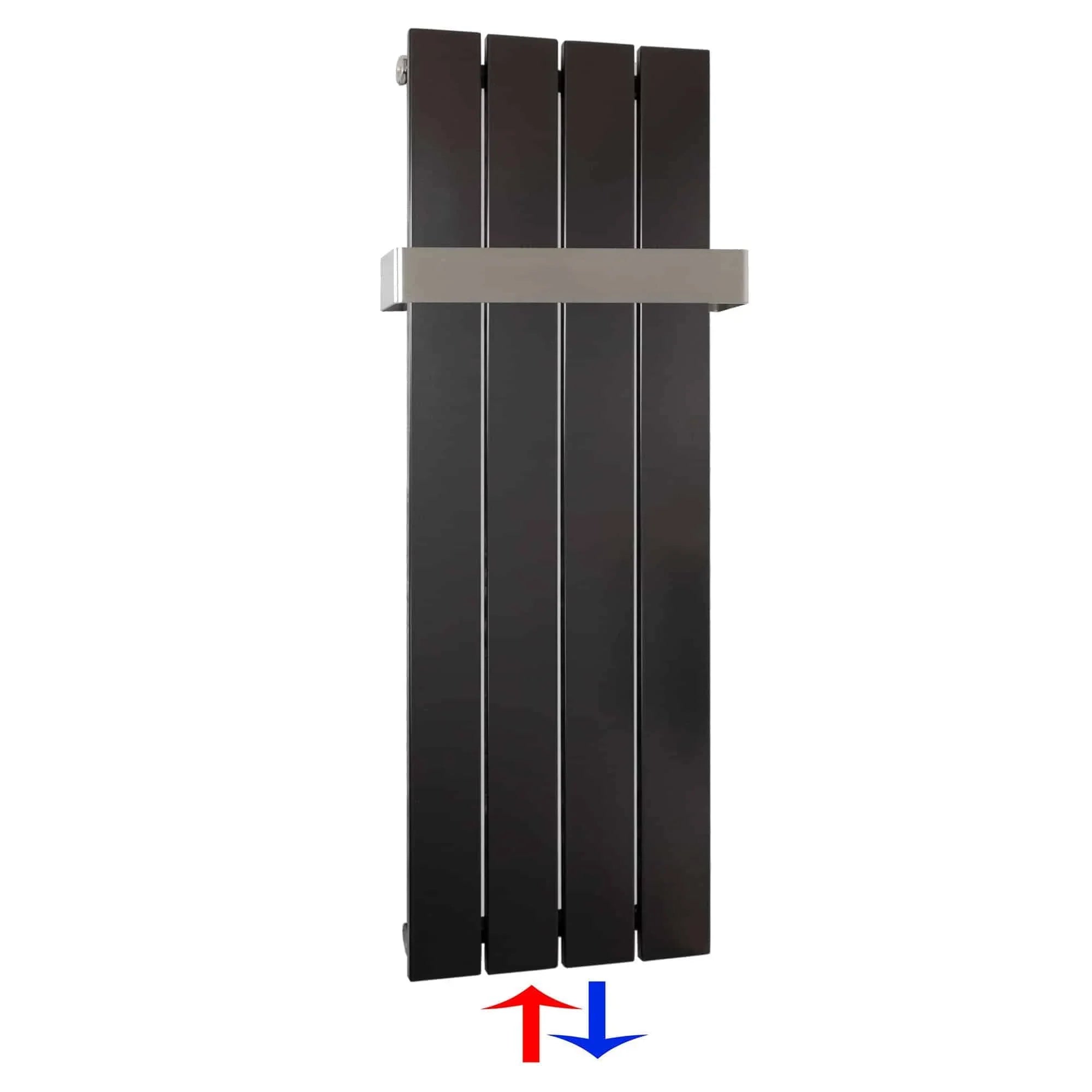 Design Paneelheizkörper vertikal 900 x 298 mit Handtuchstange anthrazit Heizkörper Badheizkörper flach - heizkoerper.shop