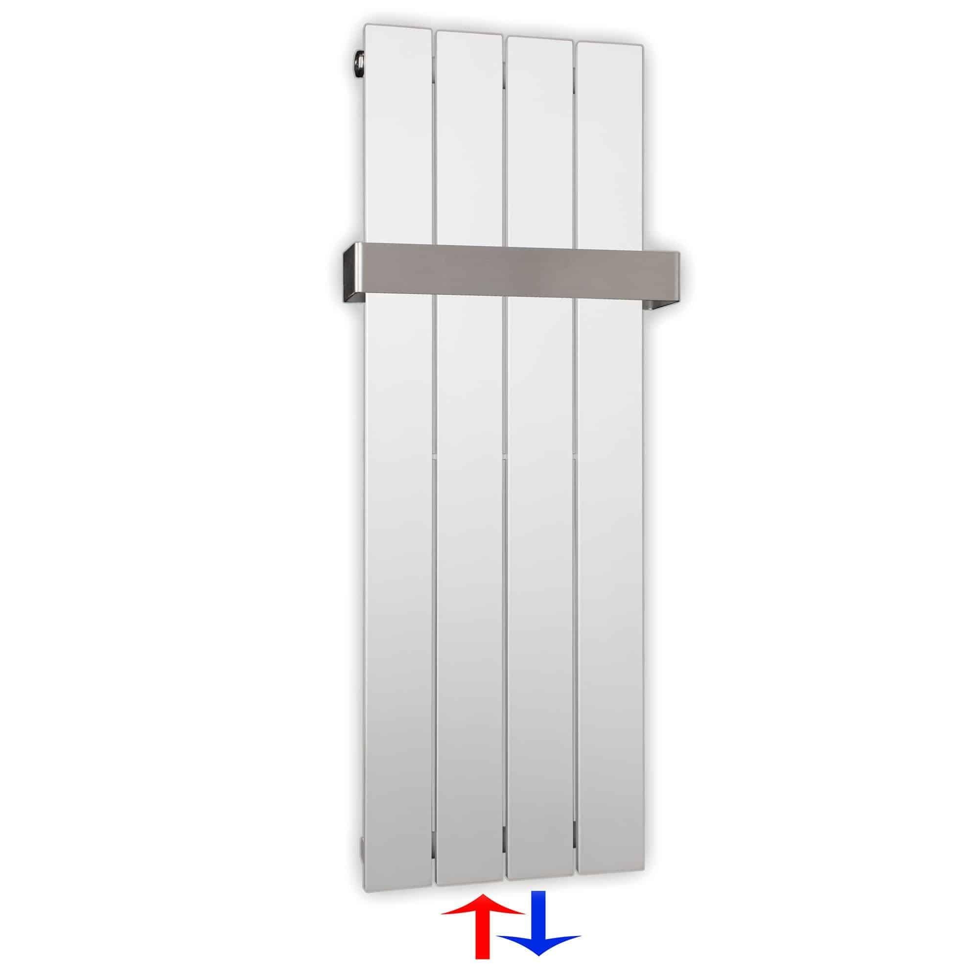 Flachheizkörper mit Mittelanschluss 900 x 298 mit Handtuchstange weiß Heizkörper Badheizkörper flach Badezimmer Heizung - heizkoerper.shop