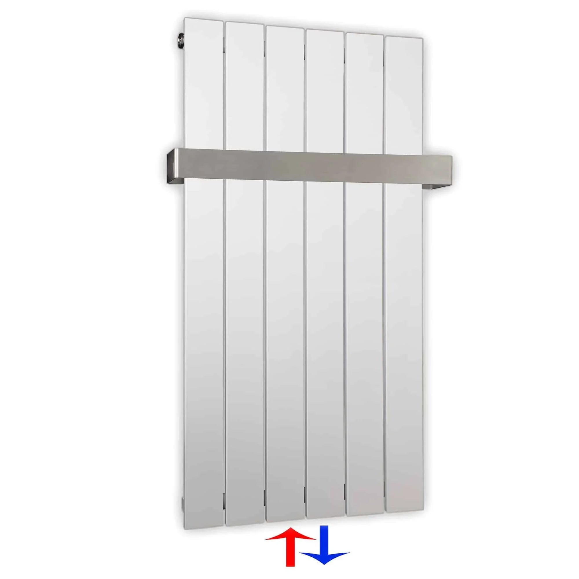 Design Paneelheizkörper vertikal 900 x 450 mit Handtuchstange weiß Heizkörper Badheizkörper flach Badezimmer Heizung - heizkoerper.shop