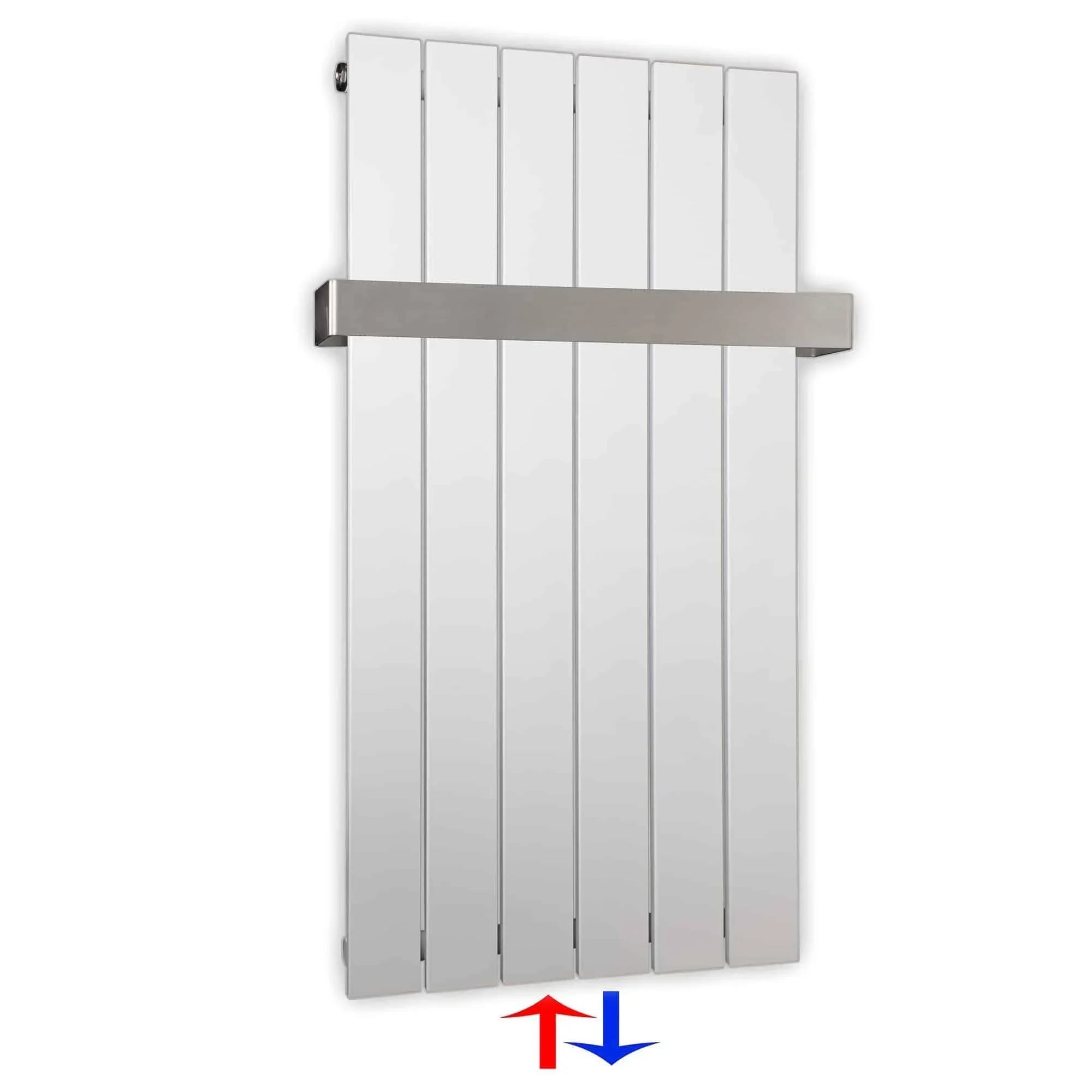 Flachheizkörper mit Mittelanschluss 900 x 450 mit Handtuchstange weiß Heizkörper Badheizkörper flach Badezimmer Heizung - heizkoerper.shop