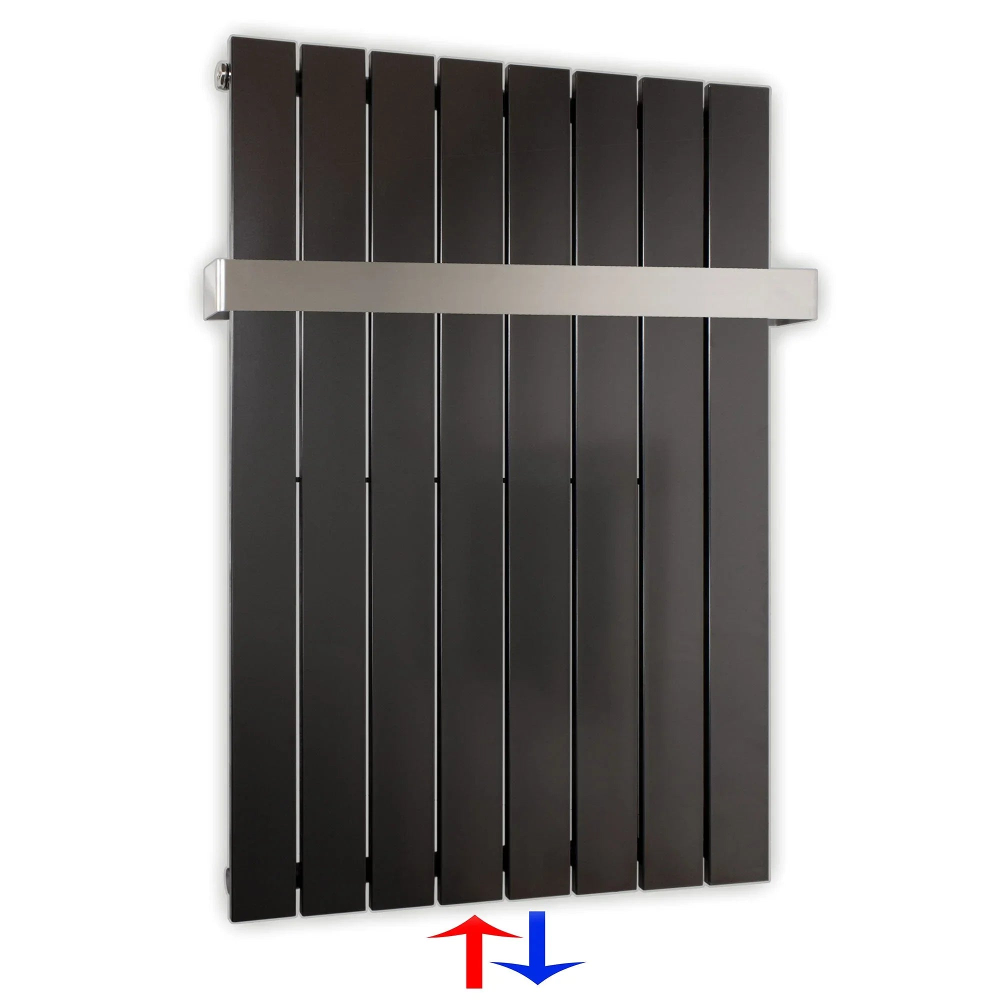 Design Paneelheizkörper vertikal mit Handtuchstange anthrazit Heizkörper Badheizkörper flach - heizkoerper.shop