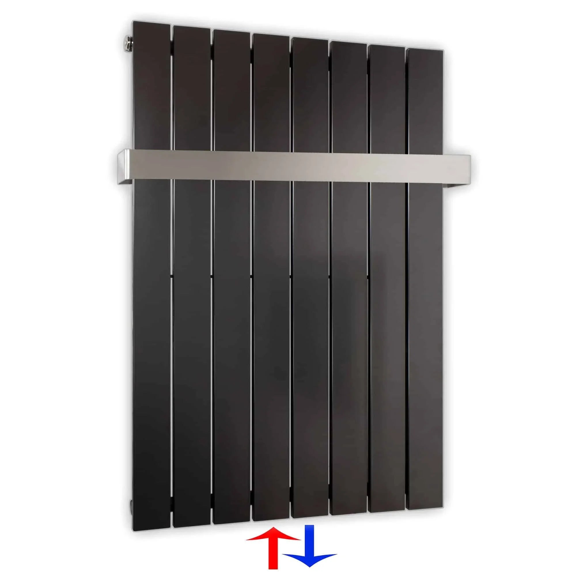 Design Paneelheizkörper vertikal 900 x 602 mit Handtuchstange anthrazit Heizkörper Badheizkörper flach - heizkoerper.shop