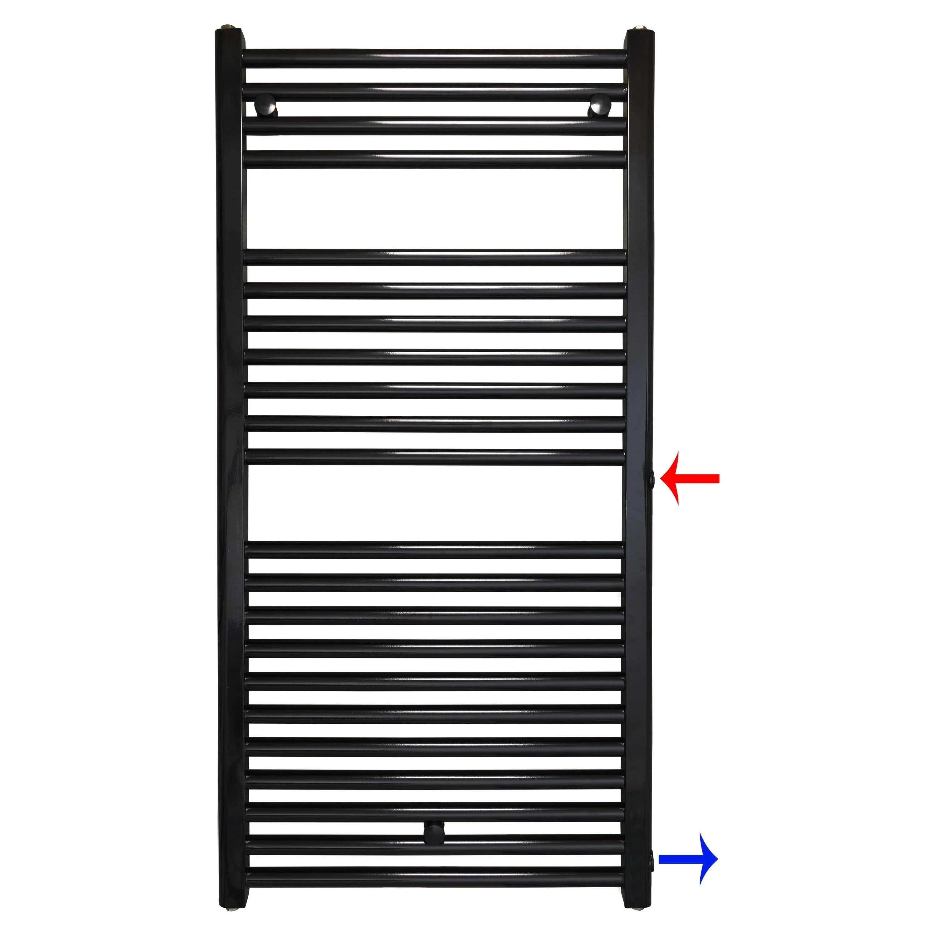 Badheizkörper Austauschheizkörper 1160 x 600 links rechts Seitenanschluss Nabenanschluss seitlicher Anschluss 500 540 Renovierung schwarz - heizkoerper.shop
