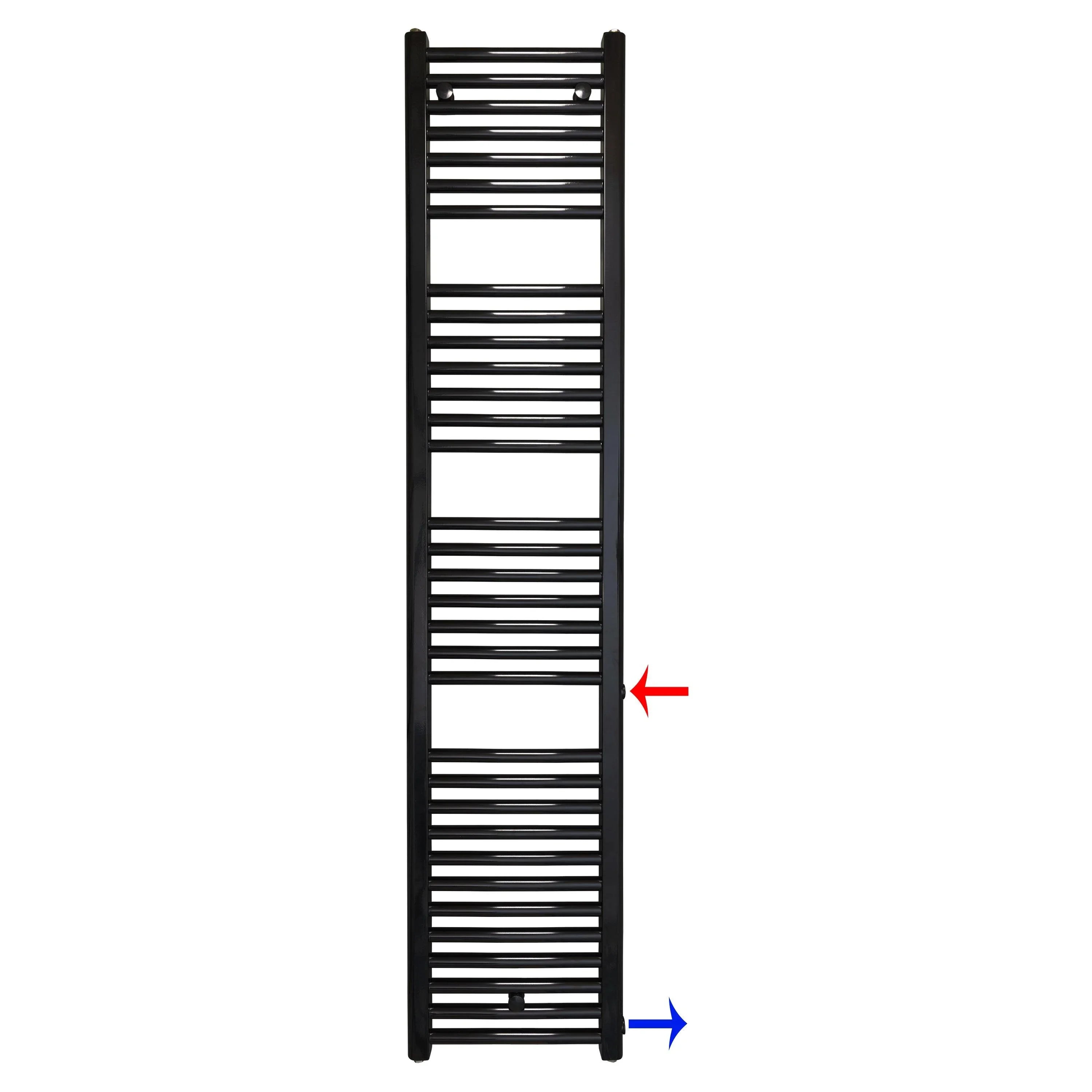 Badheizkörper Austauschheizkörper 1732 x 400 links rechts Seitenanschluss Nabenanschluss seitlicher Anschluss 500 540 Renovierung schwarz - heizkoerper.shop